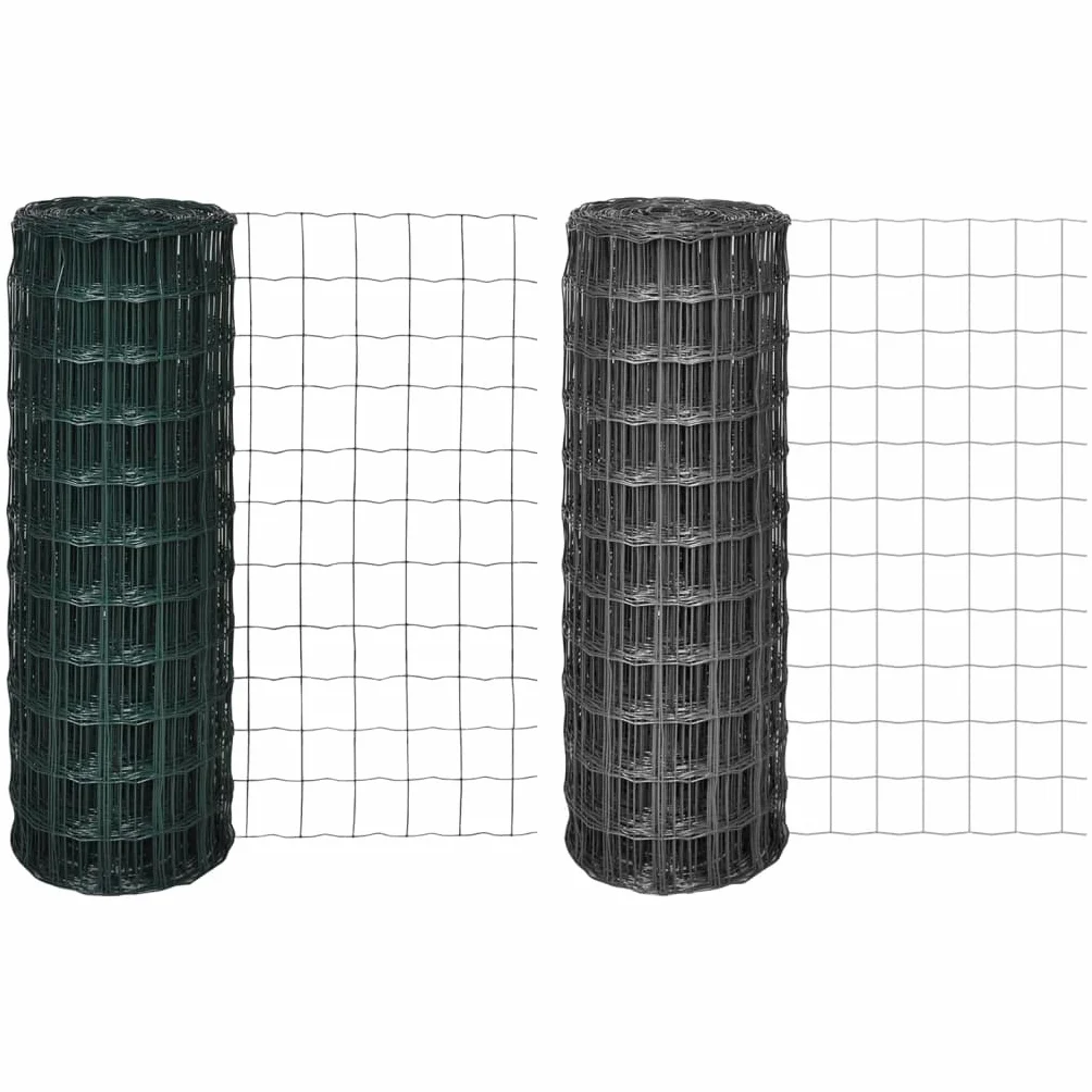 vidaXL Ogrodzenie Stalowe 25 x 1,0 m Zielone