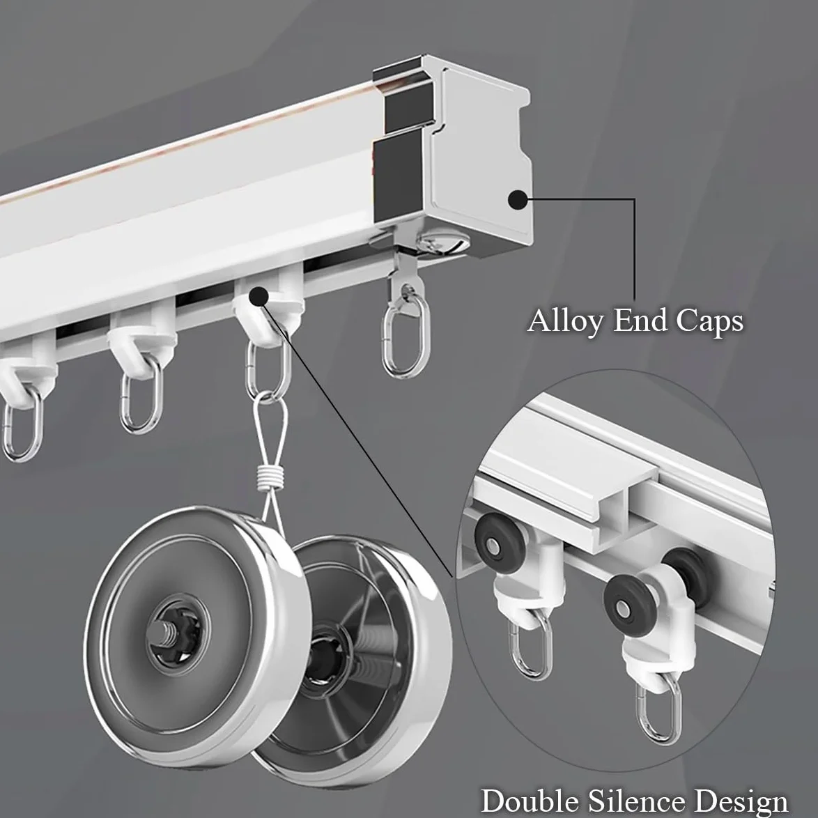 Adjuble szyna sufitowa ain track - 70-600 cm, szyna do gięcia, stop aluminium, idealna do prywatności w otwartych przestrzeniach, czarna, 80 cm - elastyczna i rozpuszczalna