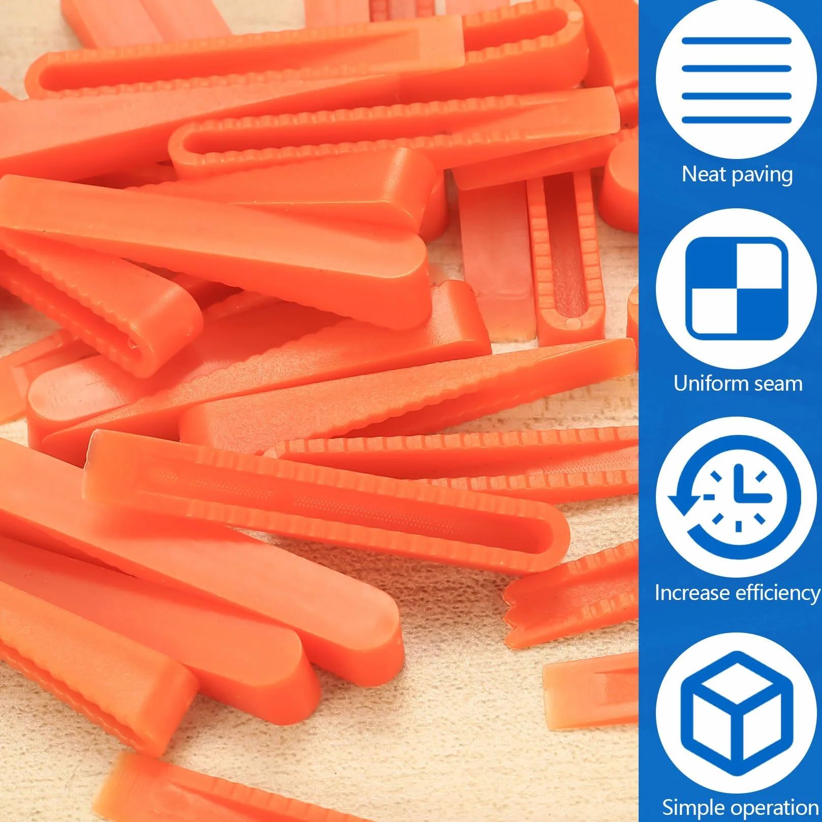 System poziomowania płytek, wielokrotnego użytku, plastikowe kliny do poziomowania, płytki poziomujące, kliny do naprawy, układania płytek (30 x 7 x 0-5 mm, 30 x 8 x 0-6 mm, 58 x 9 x 0-10 mm)