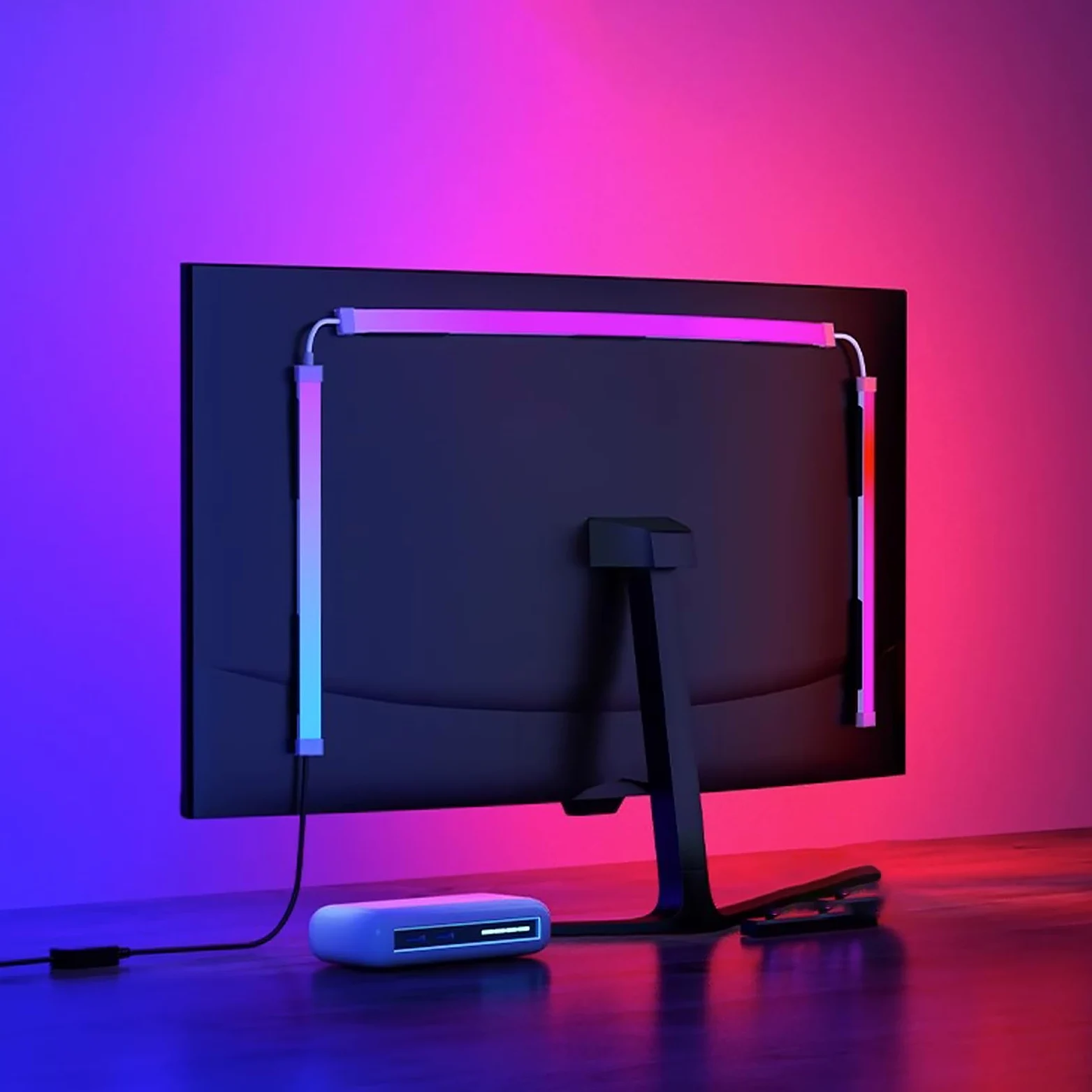 RGBIC Listwa świetlna LED, podświetlenie monitora do komputerów PC i Mac, synchronizacja ekranu z kolorem lub muzyką, listwa świetlna komputera za monitorem, diody LED biurka do gier, port USB