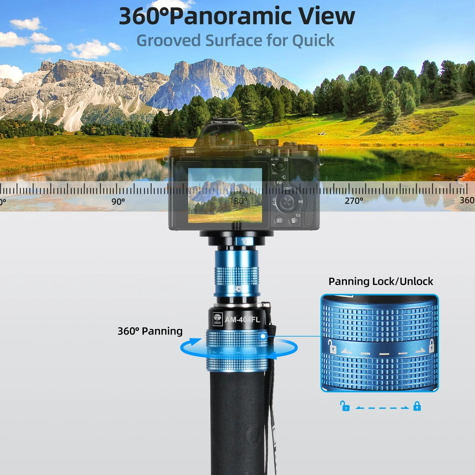 SIRUI AM-404FL monopod statyw aluminiowy 190 cm 360° 12 kg