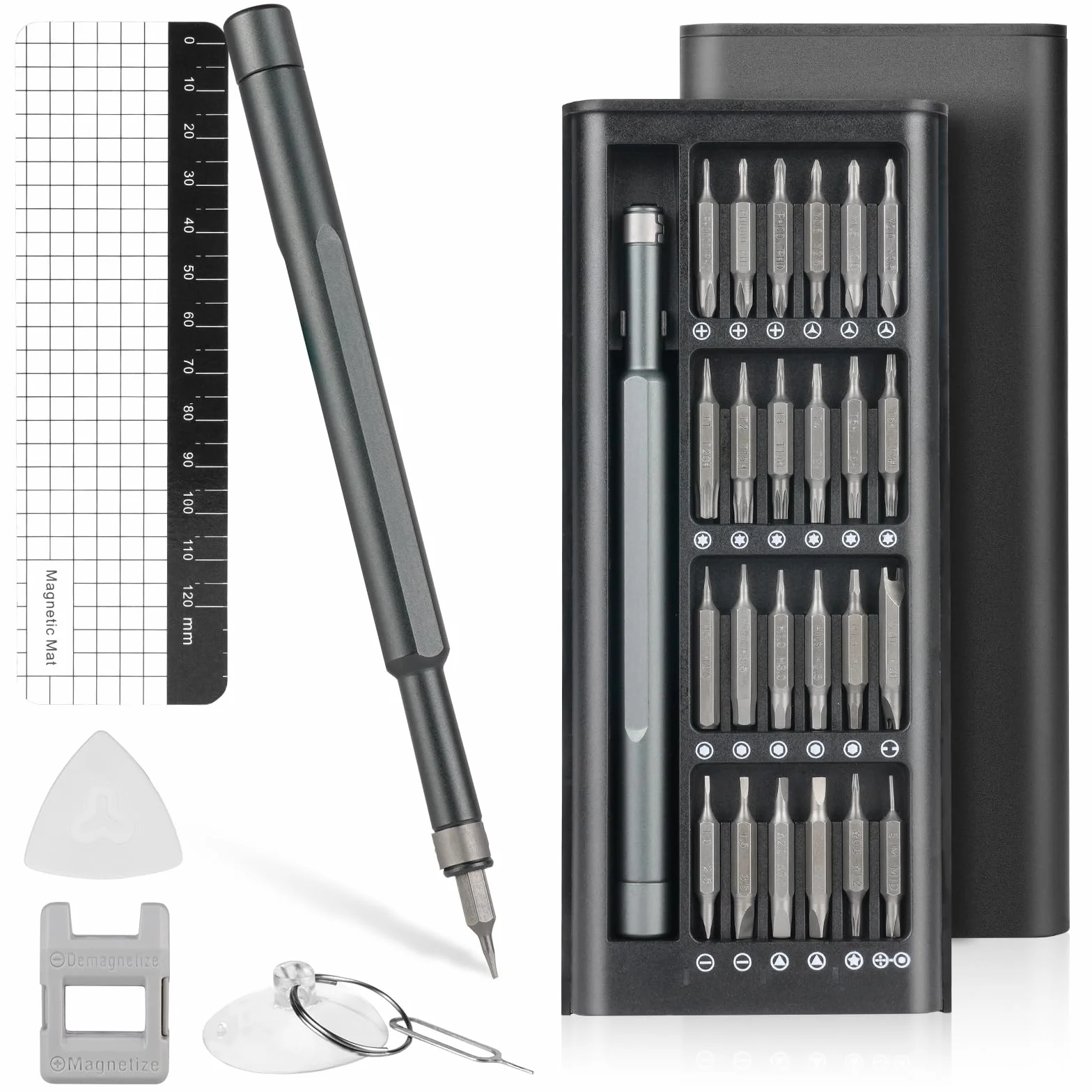 Ainiv Zestaw wkrętaków, 54 w 1 mini precyzyjny zestaw wkrętaków z 48 magnetycznymi końcówkami, zestaw ręcznych wkrętaków, do telefonów, komputerów, zabawek, zegarków