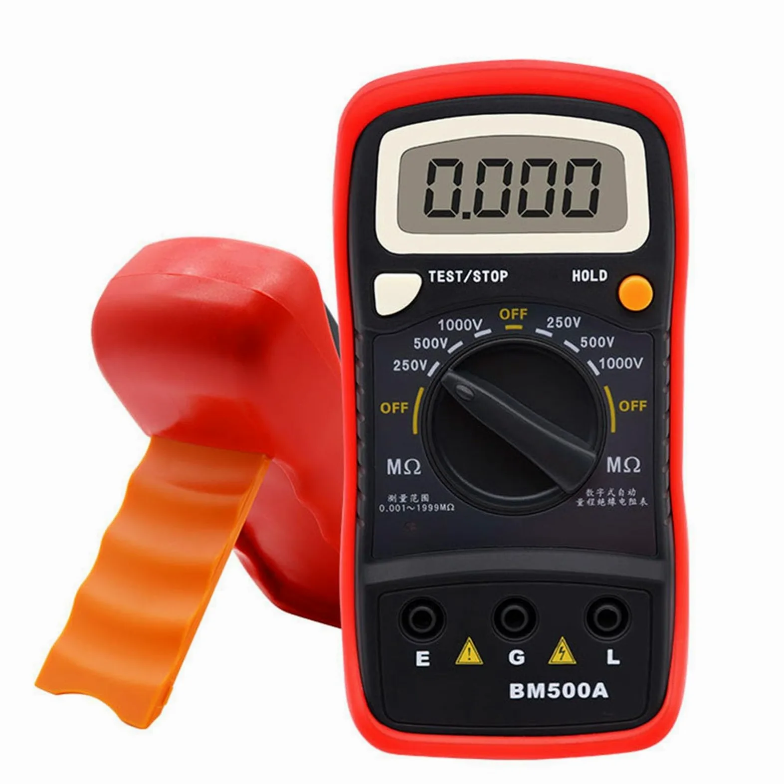 Cyfrowy miernik oporu izolacji z elektronicznym czujnikiem wibracyjnym, 1000 V, megomomierz BM500A