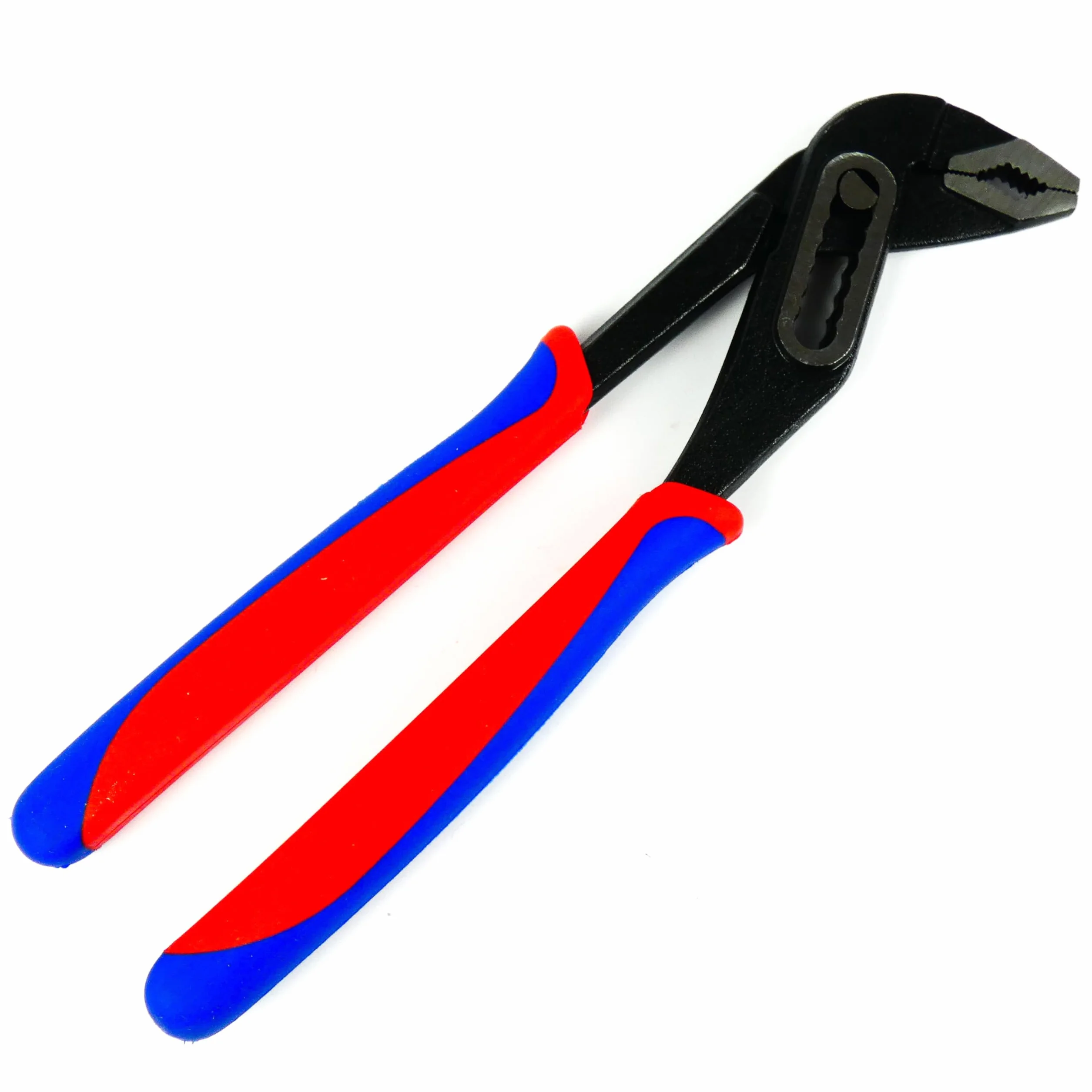 szczypce do pomp wodnych, klucz do rur, Engländer, 250 mm / 10" z dwukomponentowymi uchwytami w kolorze czerwono-białym do napraw, montaży, śrub i gięcia