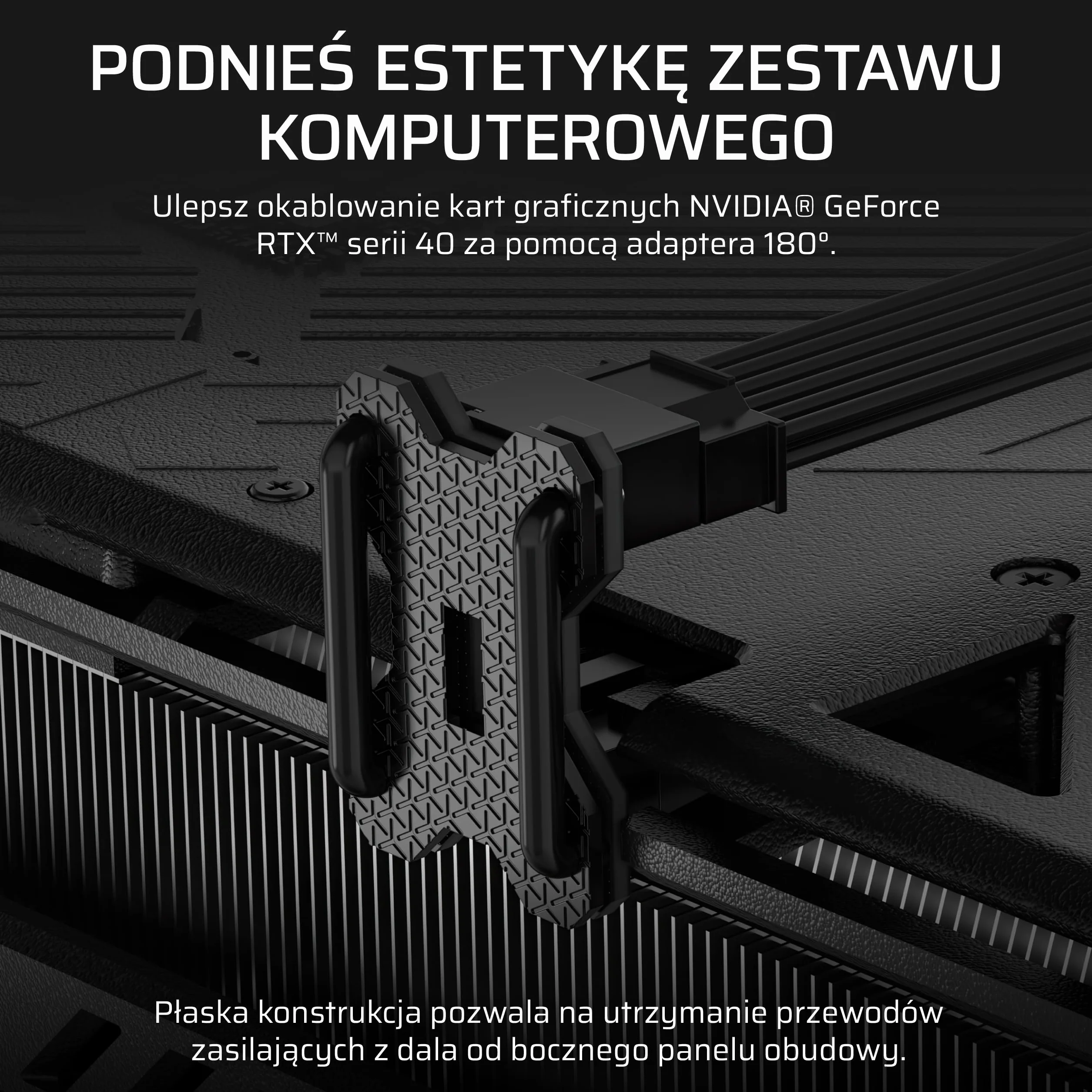 CORSAIR PCIe 5.x 180° 12V–2x6 GPU Mostek Zasilania – Do Kart Graficznych NVIDIA® GeForce RTX™ z Serii 40 i 50 – Zoptymalizowane Zarządzanie Kablami – Styl B – Czarny