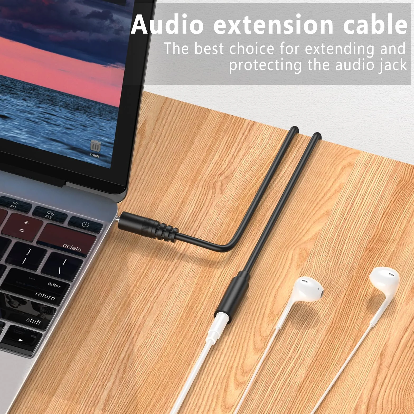 Tobfit Przedłużacz jack, nylonowy 3,5 mm stereo kabel audio do słuchawek, konsoli Xbox, smartfonów, tabletów itd. (1 m)