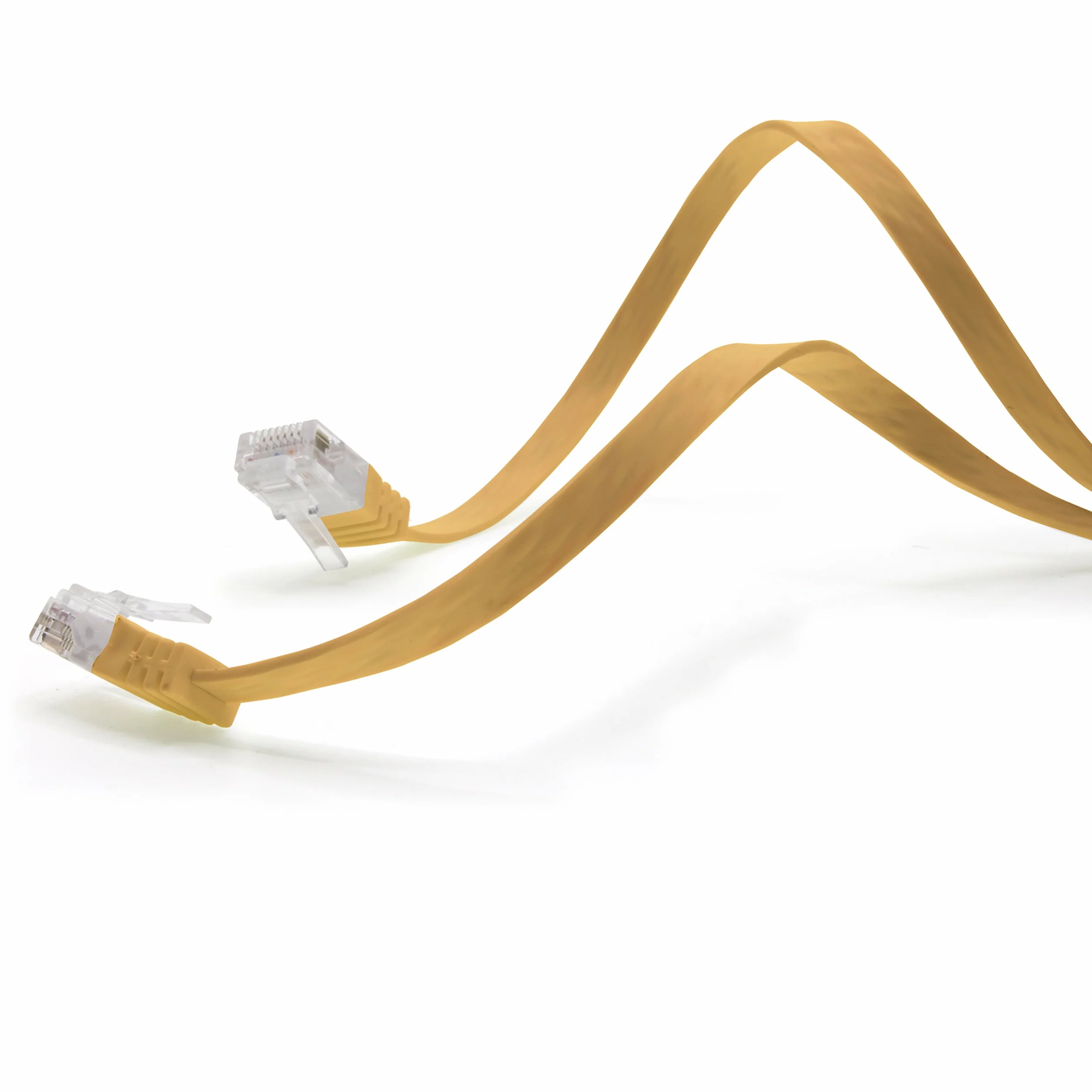 Cat.6 płaski kabel sieciowy Gigabit LAN RJ45 0,25 m jasnobrązowy 1 sztuka