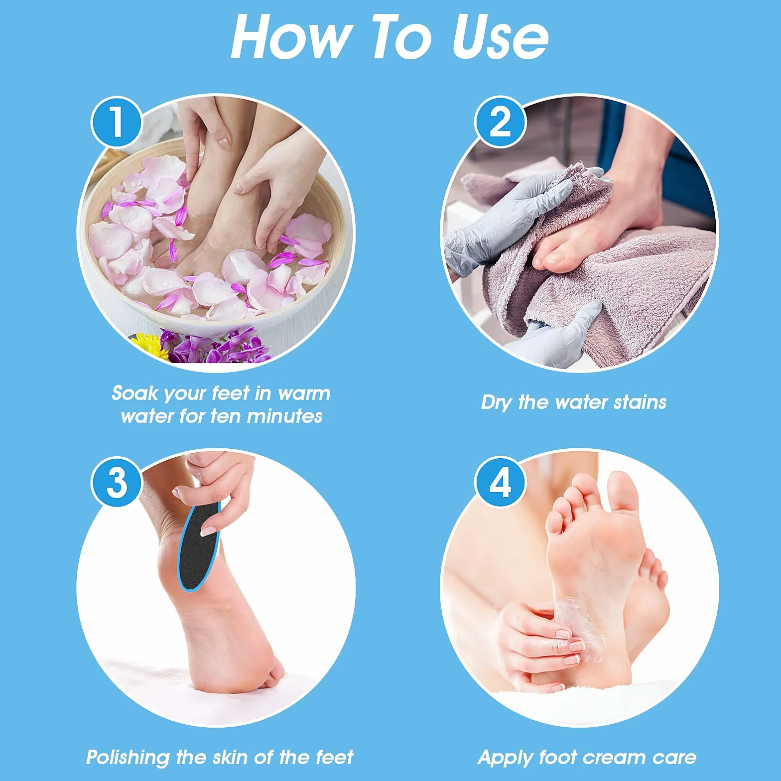 WLLHYF Dwustronny skrobak do stóp, pilnik do stóp, złuszczacz, martwy naskórek, twardy naskórek, peeling do stóp, wielokrotnego użytku, narzędzie do pedicure, do mokrych i suchych pękniętych stóp, 2