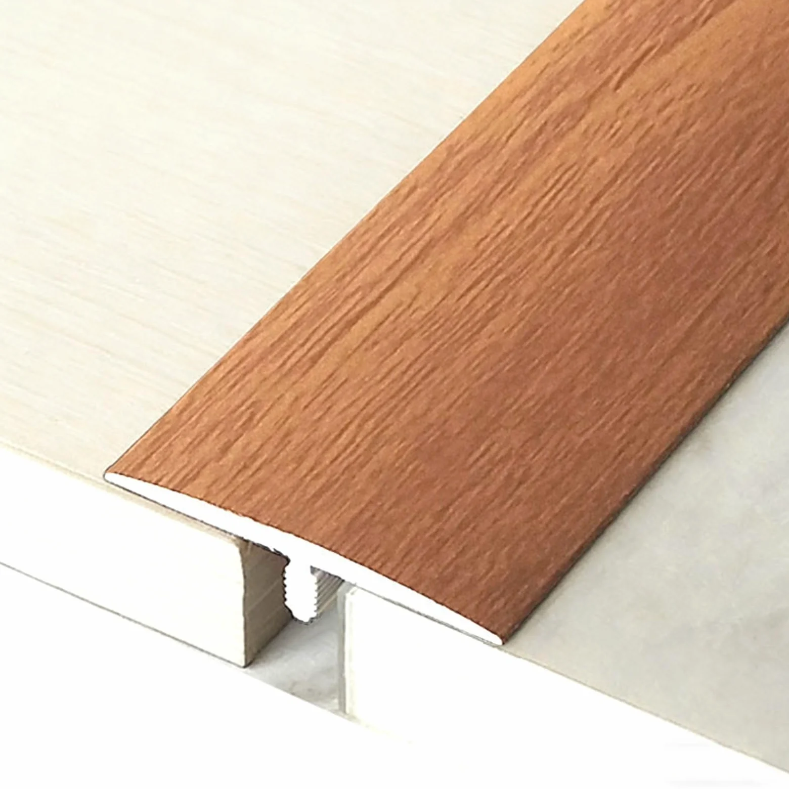 listwa podłogowa w kształcie litery T, 90 cm, samoprzylepna listwa przejściowa do płaskich podłóg, osłona szwów między laminatem z twardego drewna winylowego (T12,3 szt.)