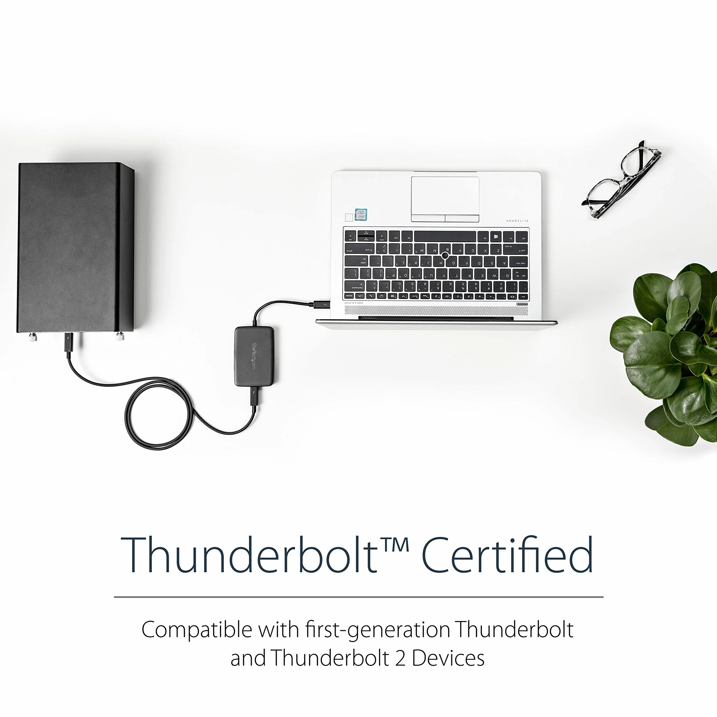 StarTech.com Thunderbolt 3 na Thunderbolt 2 adapter (nieodwracalny) - laptop TB3 na TB2 (20 Gbit/s) lub TB1 (10 Gbit/s) ekrany/urządzenia - czarny - Windows/Mac (TBT3TBTADAP)