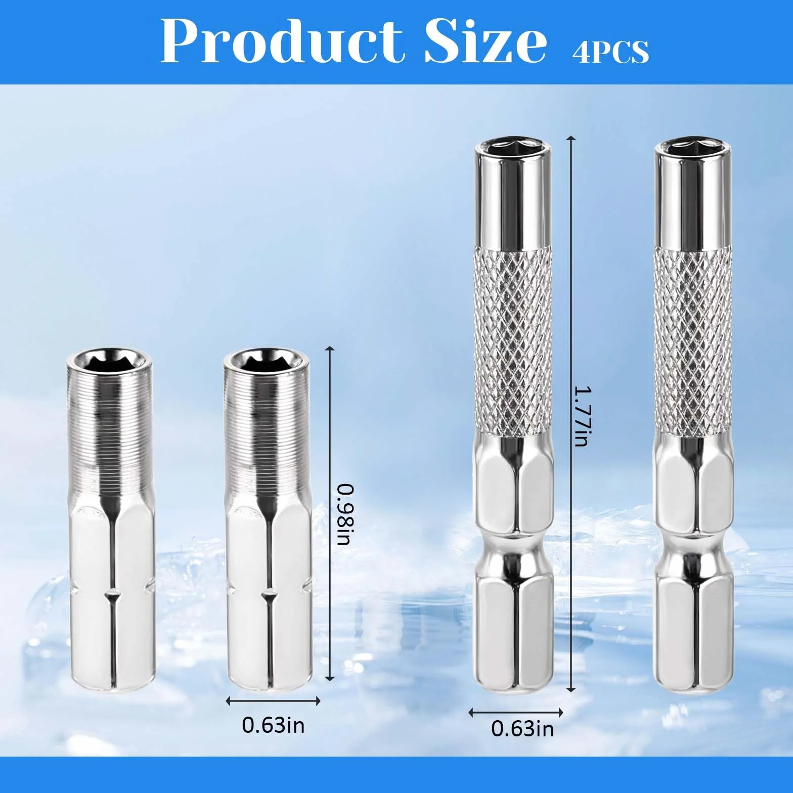 4 sztuki adaptera bitowego 1/4 do 4 mm, 2 sztuki magnetycznego adaptera 1/4 do 4 mm sześciokątnego i 2 sztuki uchwytu przedłużającego wiertła z mikro bitami do gniazd i precyzyjnych zestawów bitów