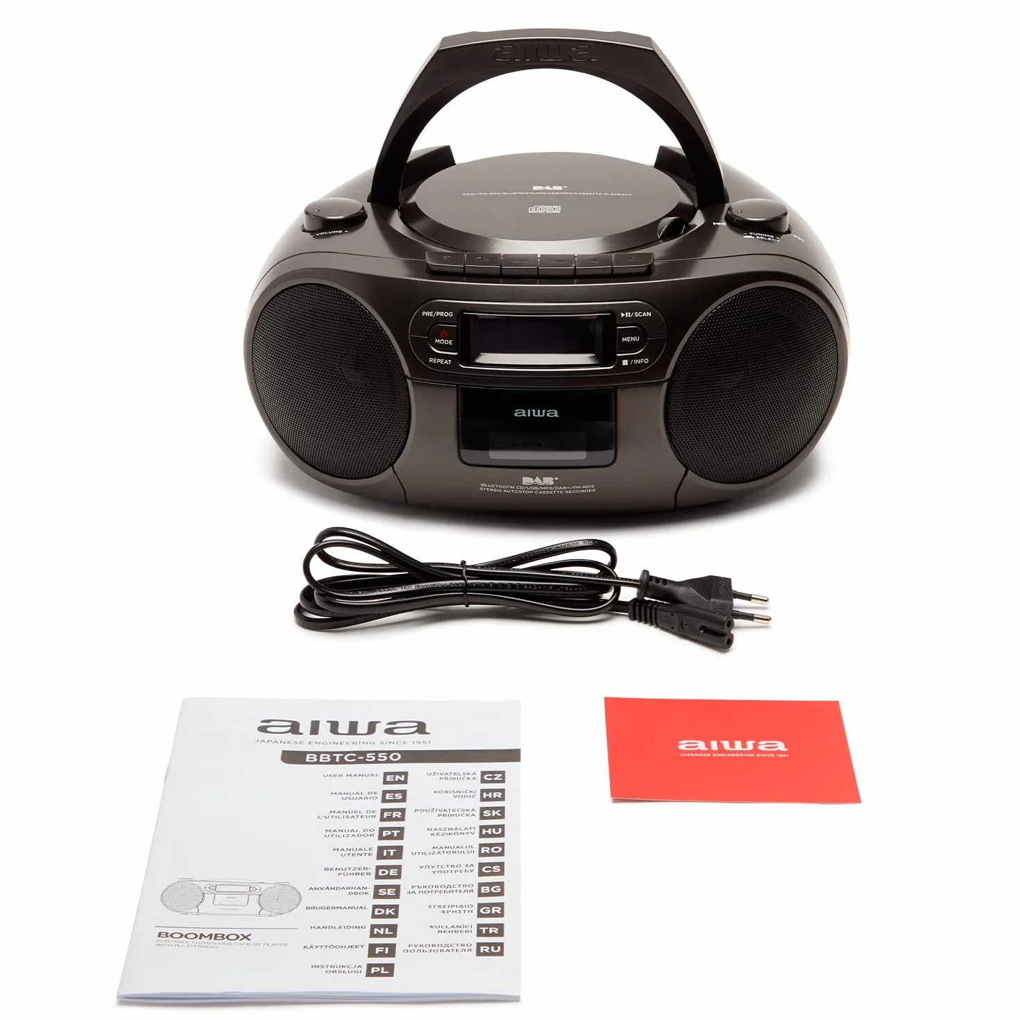 BOOMBOX RADIOODTWARZACZ DAB+, CD/MP3, USB, BT, AUX IN - AIWA BBTC-660DAB/BK