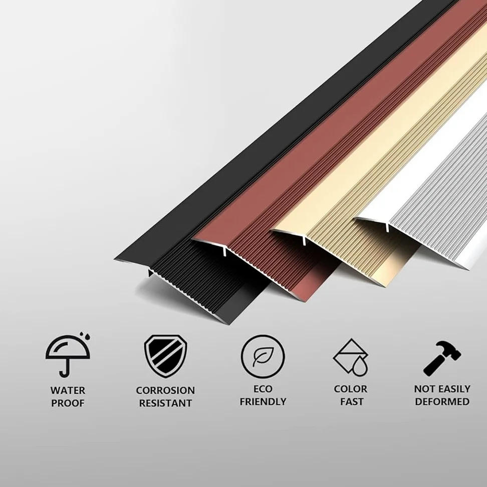 Antypoślizgowa aluminiowa listwa przejściowa do podłogi 10-35 mm regulacja wysokości adapter drzwi i płytek do podłóg winylowych i laminowanych srebrna 100 cm - idealna do bezszwowych rozwiązań