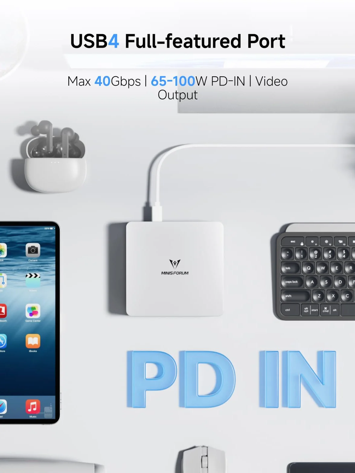 MINIS FORUM UM880 Plus mini PC AMD Ryzen 7 8845HS DDR5 M.2 PCIe4.0 OCuLink WiFi6e