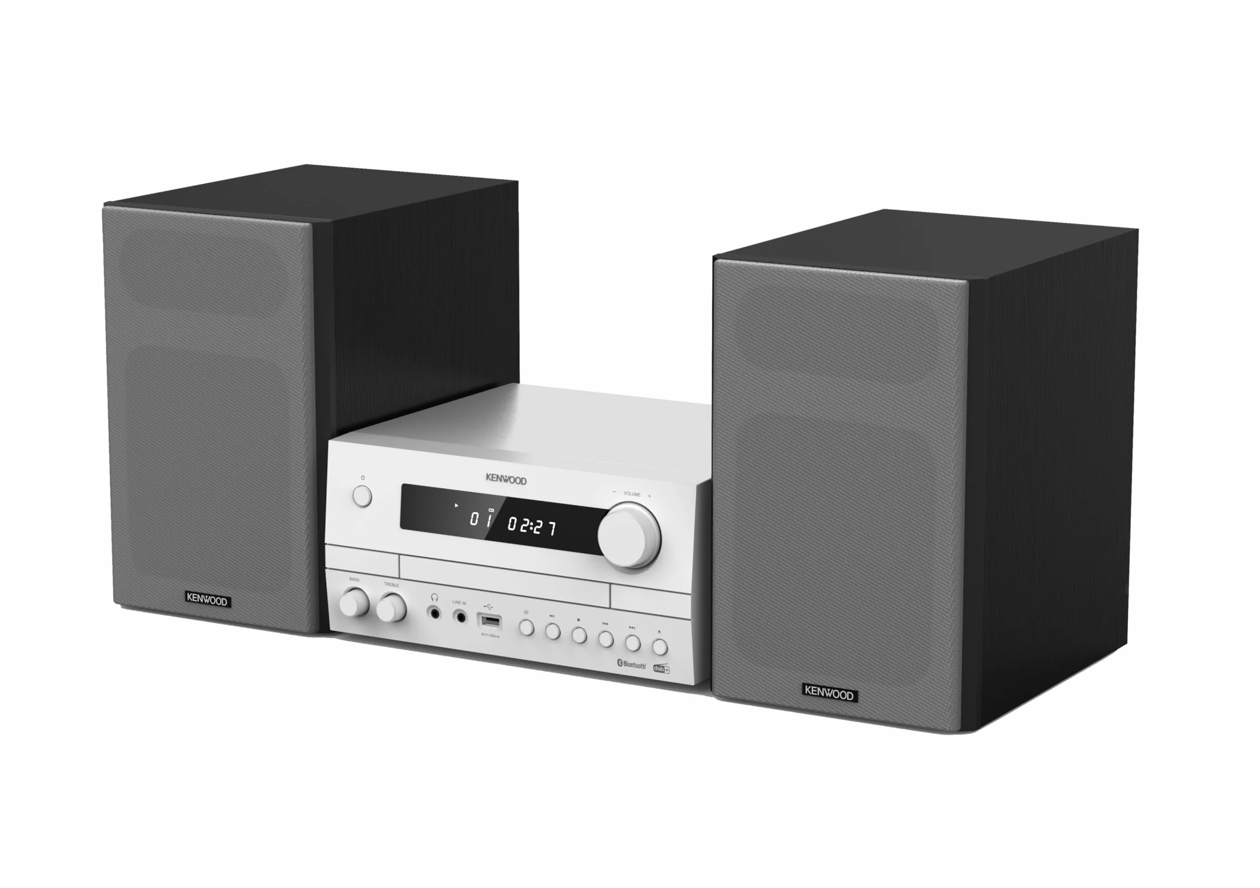 Kenwood M-822DAB – system Micro Hi-Fi z 2 x 50 W RMS, CD, USB, DAB+ i Bluetooth, biały