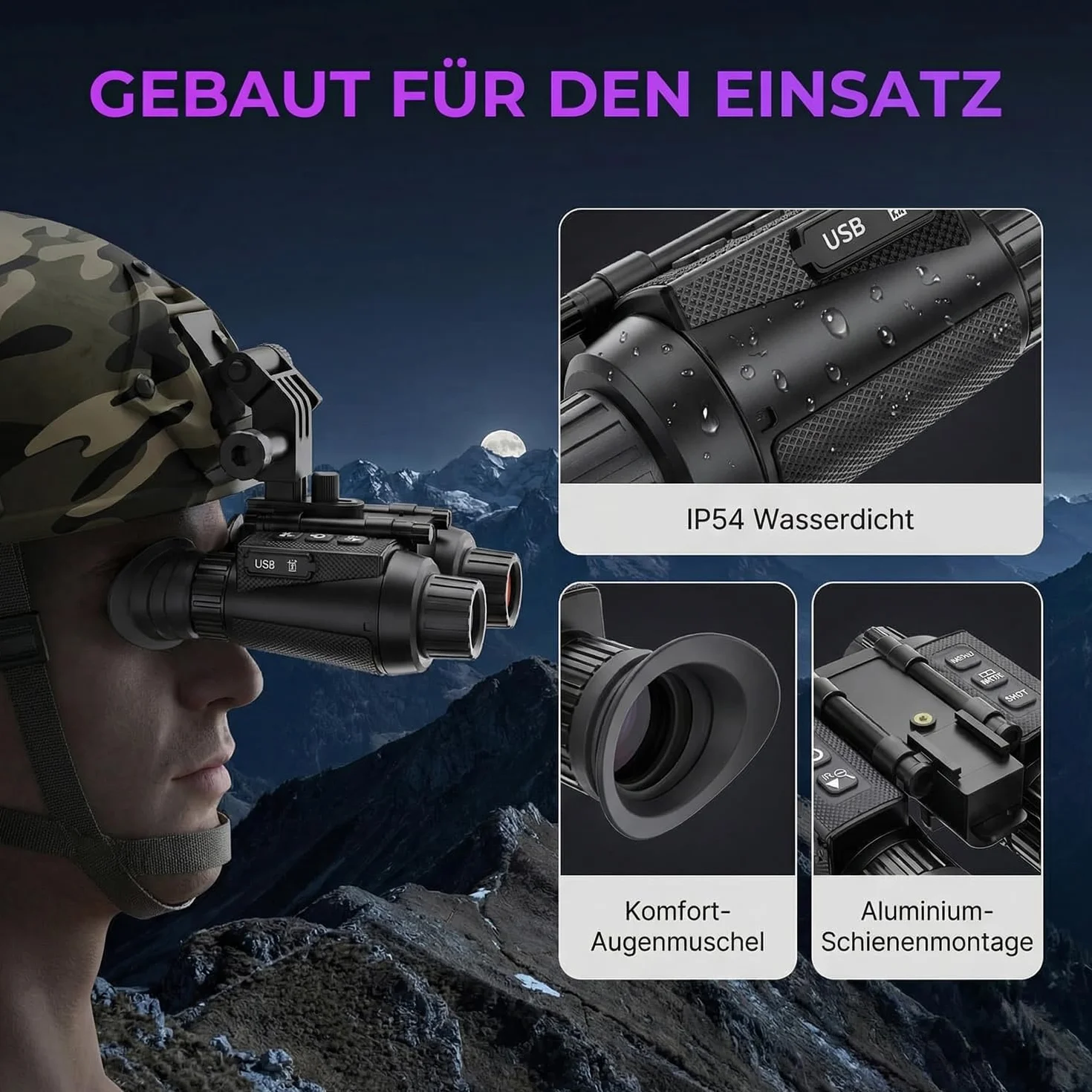 Noktowizor 3D 8x zoom cyfrowy lornetka na podczerwień 4K dla dorosłych karta 32 GB