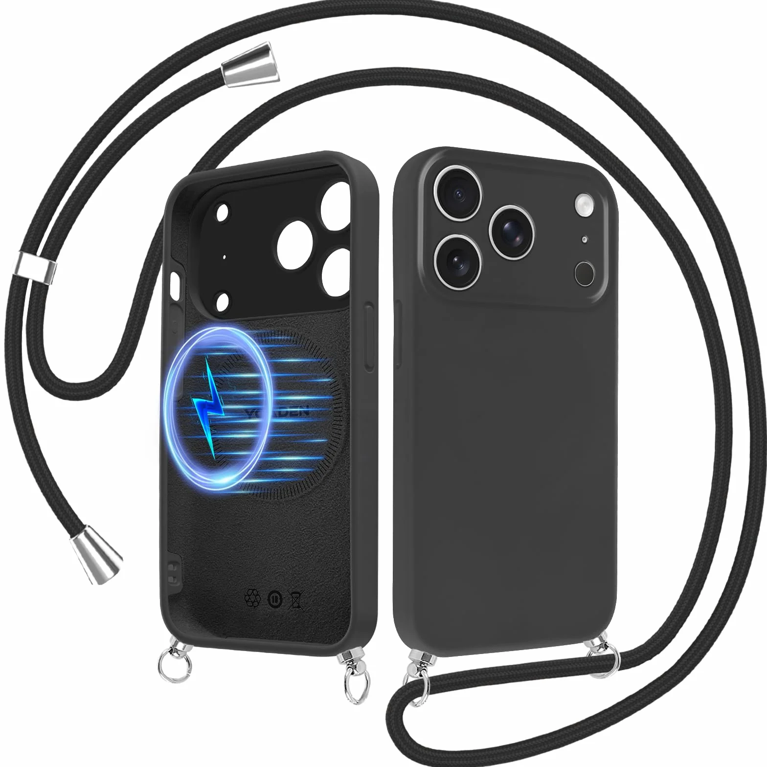 Etui magnetyczne iPhone 17 Pro z paskiem na szyję ramię MagSafe ochrona wstrząsy zarysowania
