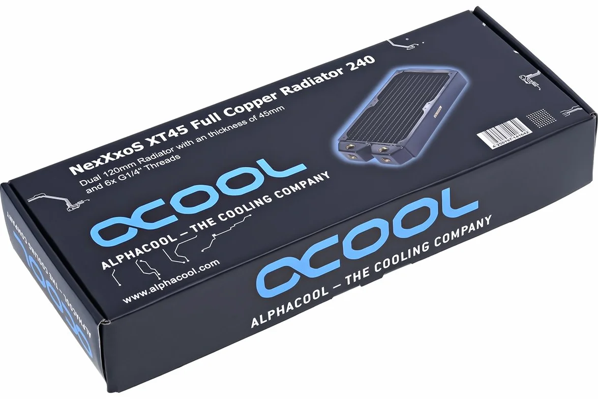 Alphacool NexXxoS XT45 Full Copper 240 mm Radiator chłodzenie wodą CPU miedź czarny