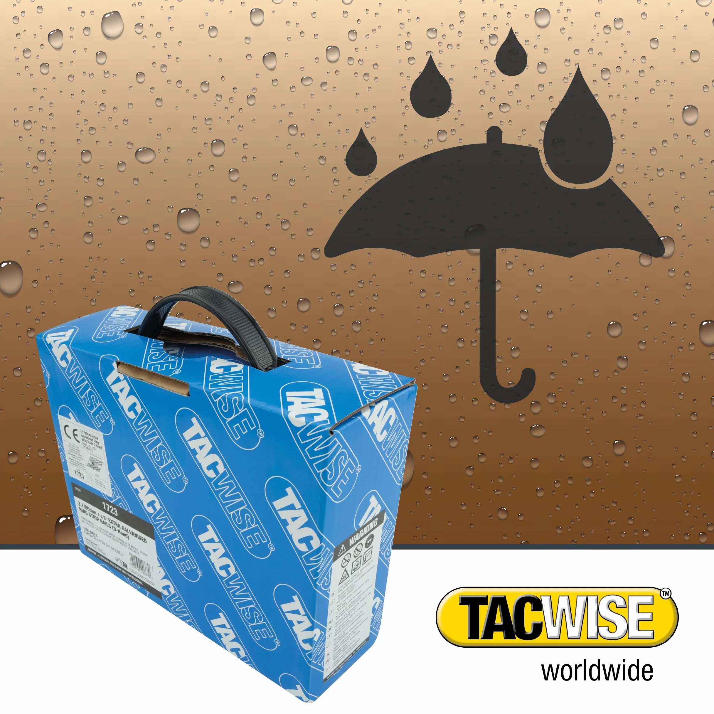 TACWISE 1723 Bardzo galwanizowane gwoździe do ramy 3,1/90 mm, głowica D, trzonek pierścieniowy, nachylone do 34°, klejone papierem, zestaw 1600, srebrny