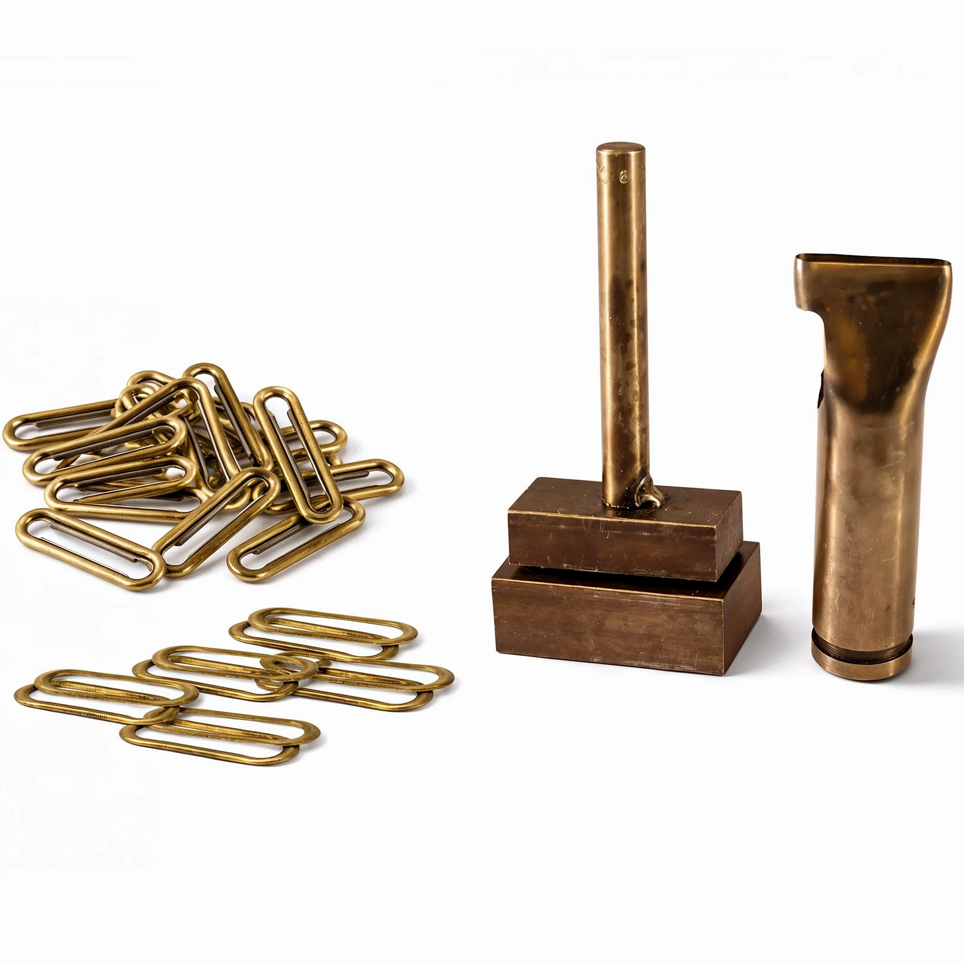 Trimming Shop 50 szt. owalne oczka z pierścieniami z podkładkami i zestawem narzędzi ręcznych do projektów DIY, artykuły piśmiennicze, skórzane, banery (35 mm, brąz)