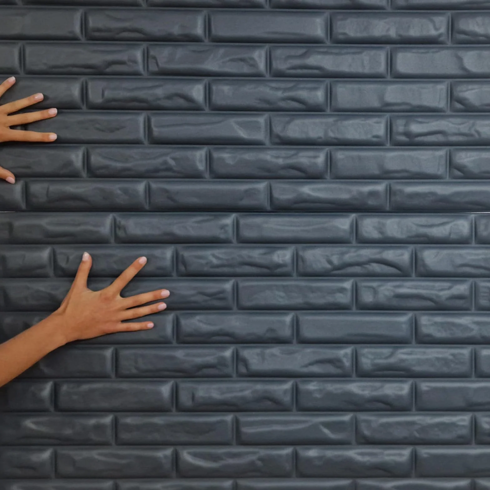 MDEKOR Panele ścienne z cegły 50 x 100 cm | okładzina ścienna XPS 3D o wyglądzie cegły | 2 sztuki = 1 m² cegły antracytowej | panele o grubości 12 mm | płyty dekoracyjne z porystyrenu do wnętrz