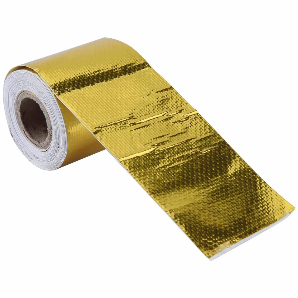 Aluminiowa taśma samoprzylepna, odblaskowa taśma klejąca osłona termiczna folia aluminiowa taśma klejąca do naprawy uszczelek izolacyjnych (złota 5 m x 5 cm)