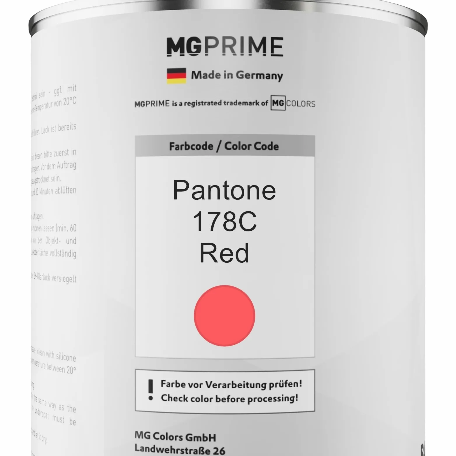 Pantone 178C Red Zestaw puszka farby lakier bazowy gotowy do natrysku + lakier bezbarwny 2K mat jedwabisty 2,5L
