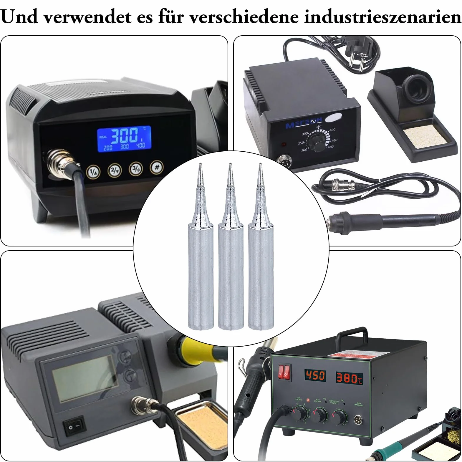 6 sztuk grotów lutowniczych, zestaw zapasowych lutownic, groty lutownicze, groty lutownicze, zestaw grotów lutowniczych, do naprawy elektroniki, DIY, spawania, stacji lutowniczych (kolor srebrny)