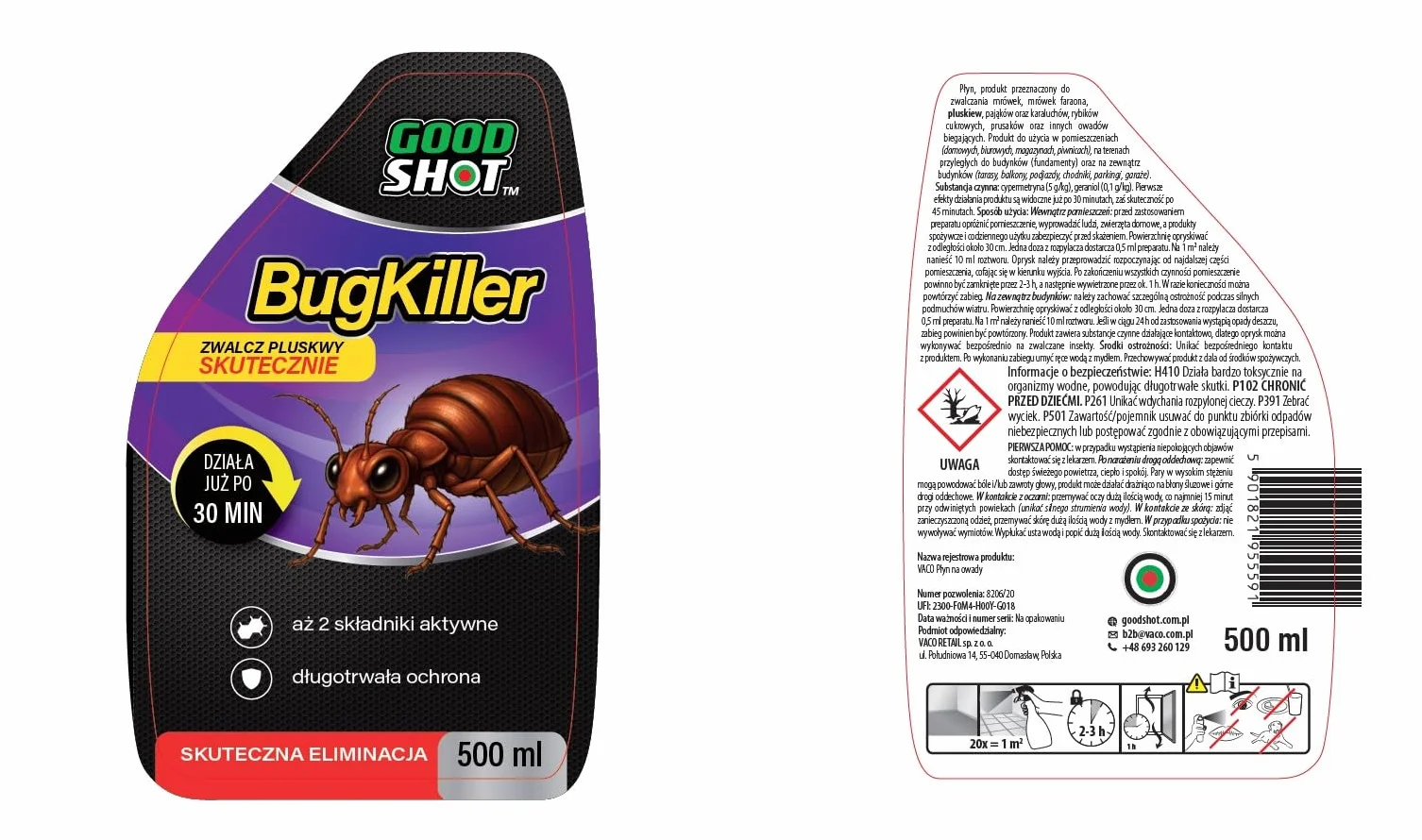 Preparat na pluskwy środek na pluskwy płyn na pluskwy GOODSHOT 500ml