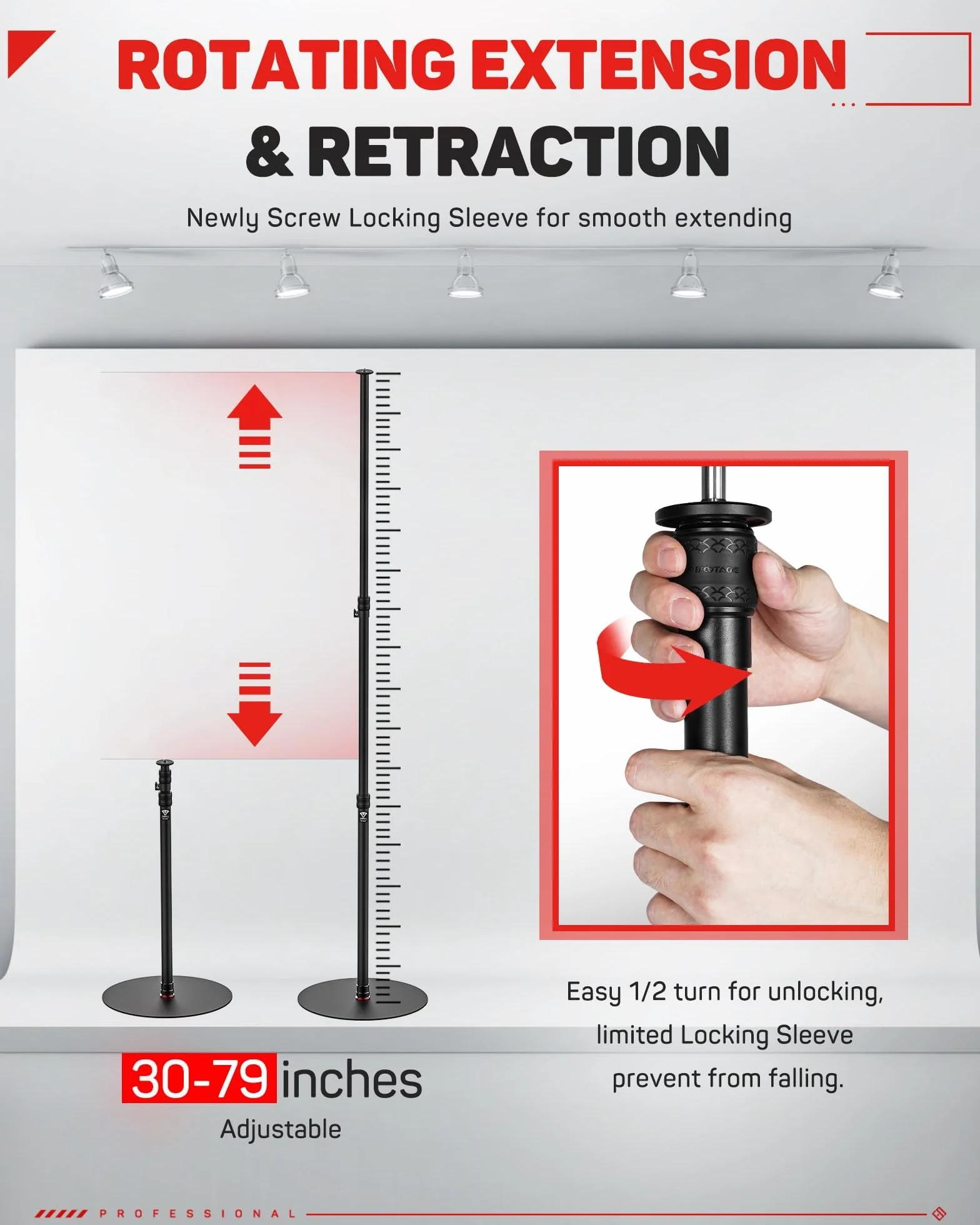 IFOOTAGE A400 okrągła podstawa monopod statyw studyjny 200,7 cm ładowność 10 kg