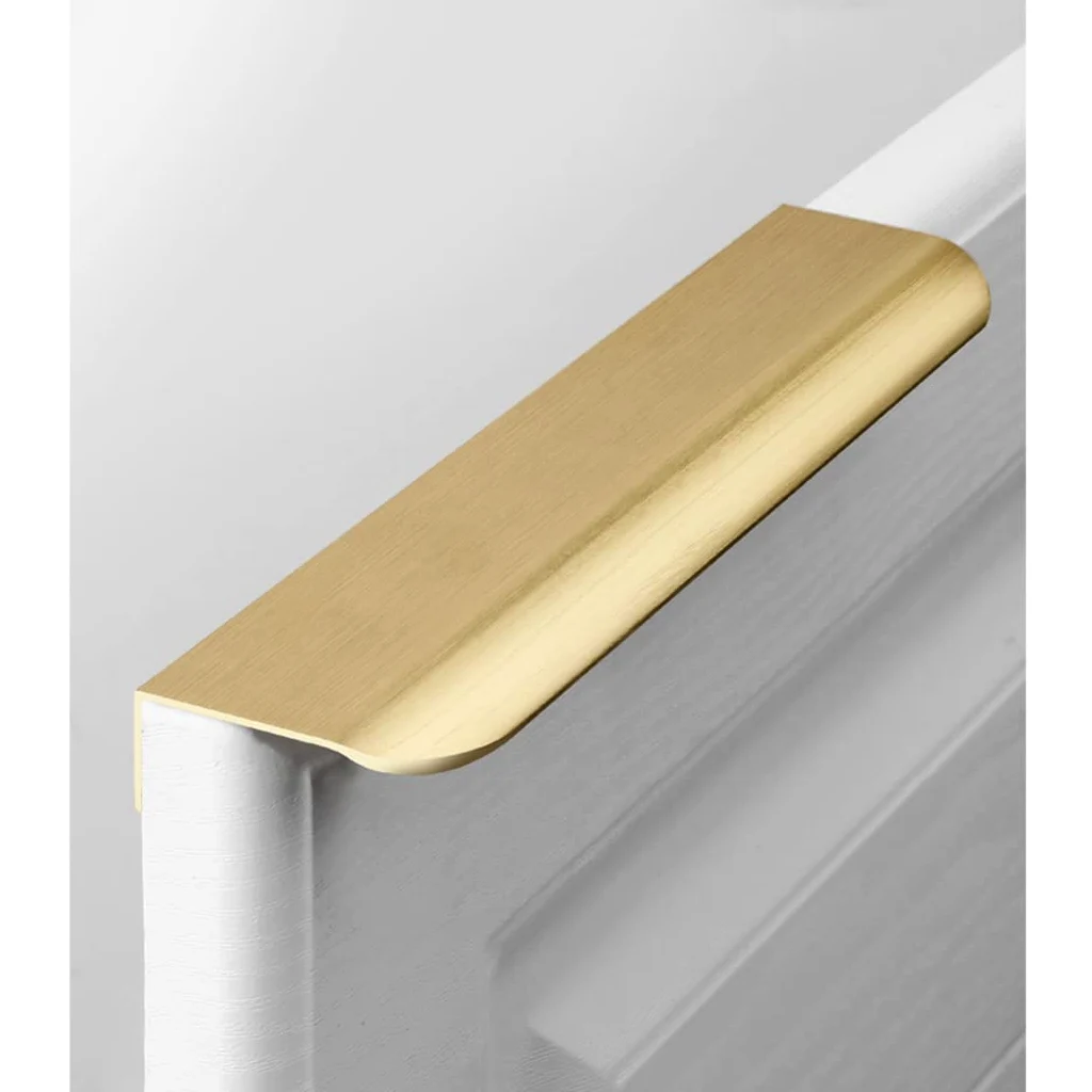 Ukryte uchwyty do szafy kuchennej, z krawędzią na palec, złote, 2 sztuki(Hole distance 416mm)