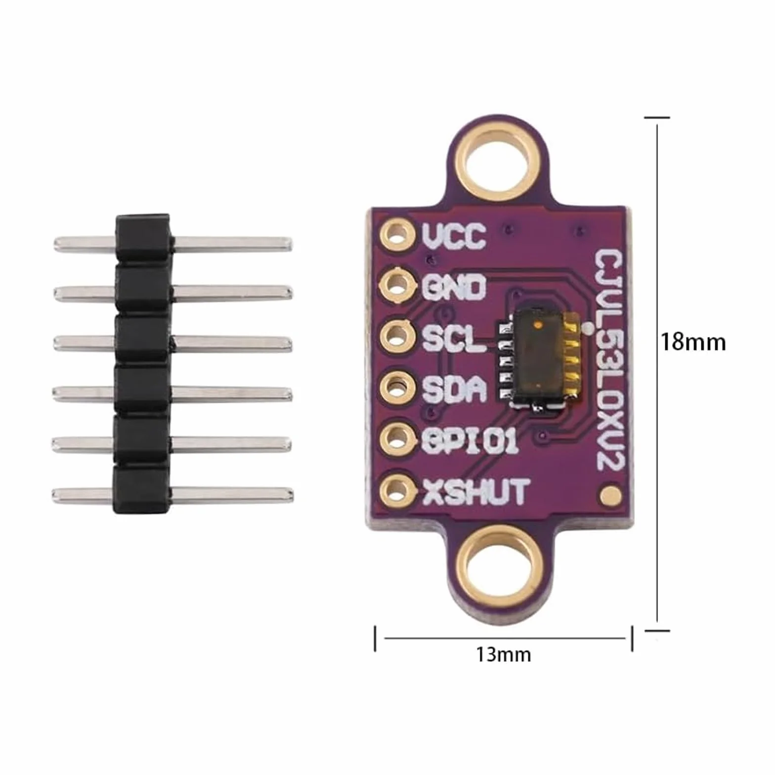 GERUI 4 sztuki VL53L0X Time-of-Flight czujnik odległości, pomiar lotu ToF Laser Range Finder 940 nm, moduł wykrywania laserowego portu szeregowego, wyjście PWM, 4 sztuki.