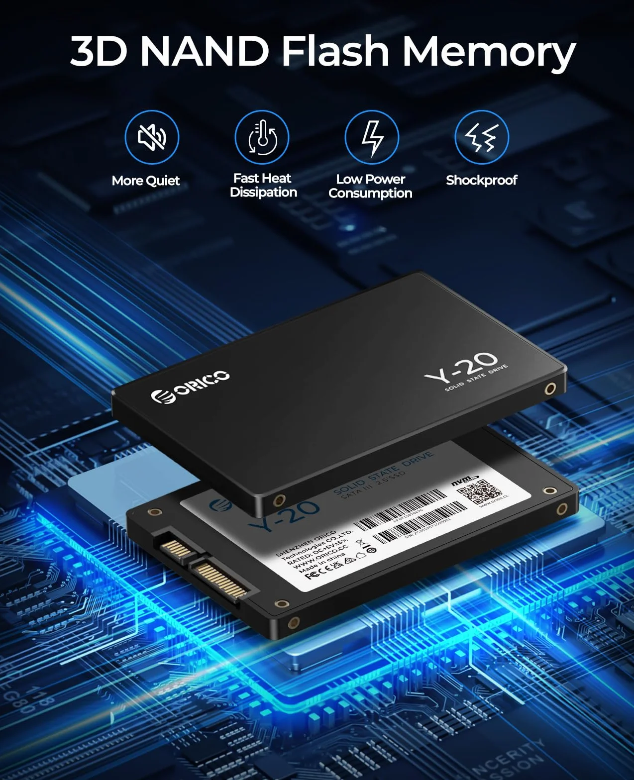 ORICO SSD 1TB SATA III 2,5" wewnętrzny dysk SSD 500 MB/s odczytu