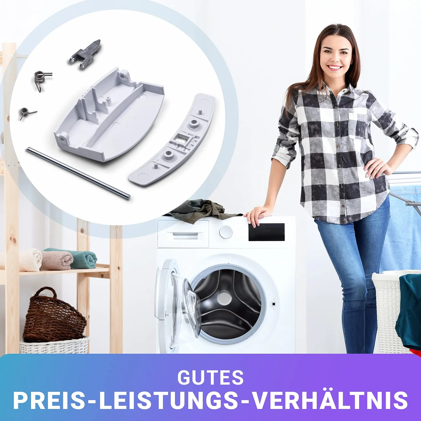 VIOKS Uchwyt drzwiowy/klamka drzwiowa zamiennik do AEG Electrolux kompletny do pralki 405508700/3, 4055087003 uchwyt / uchwyt okienny/zestaw uchwytów z nosem zamykającym do pralek AEG