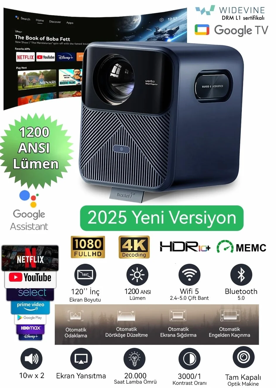 Projektor Wanbo Mozart 1 Pro Full HD 1920 x 1080 pikseli 900 lm
