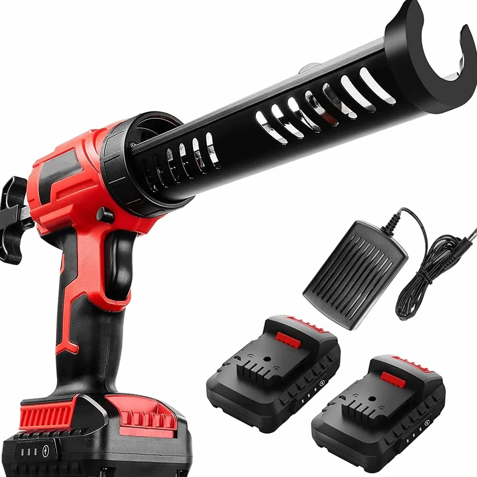 Bezprzewodowy pistolet uszczelniający, zasilany bateriami, elektryczny pistolet uszczelniający do wkładów 300 ml, zawiera dysze do zastosowań uszczelniających i klejących