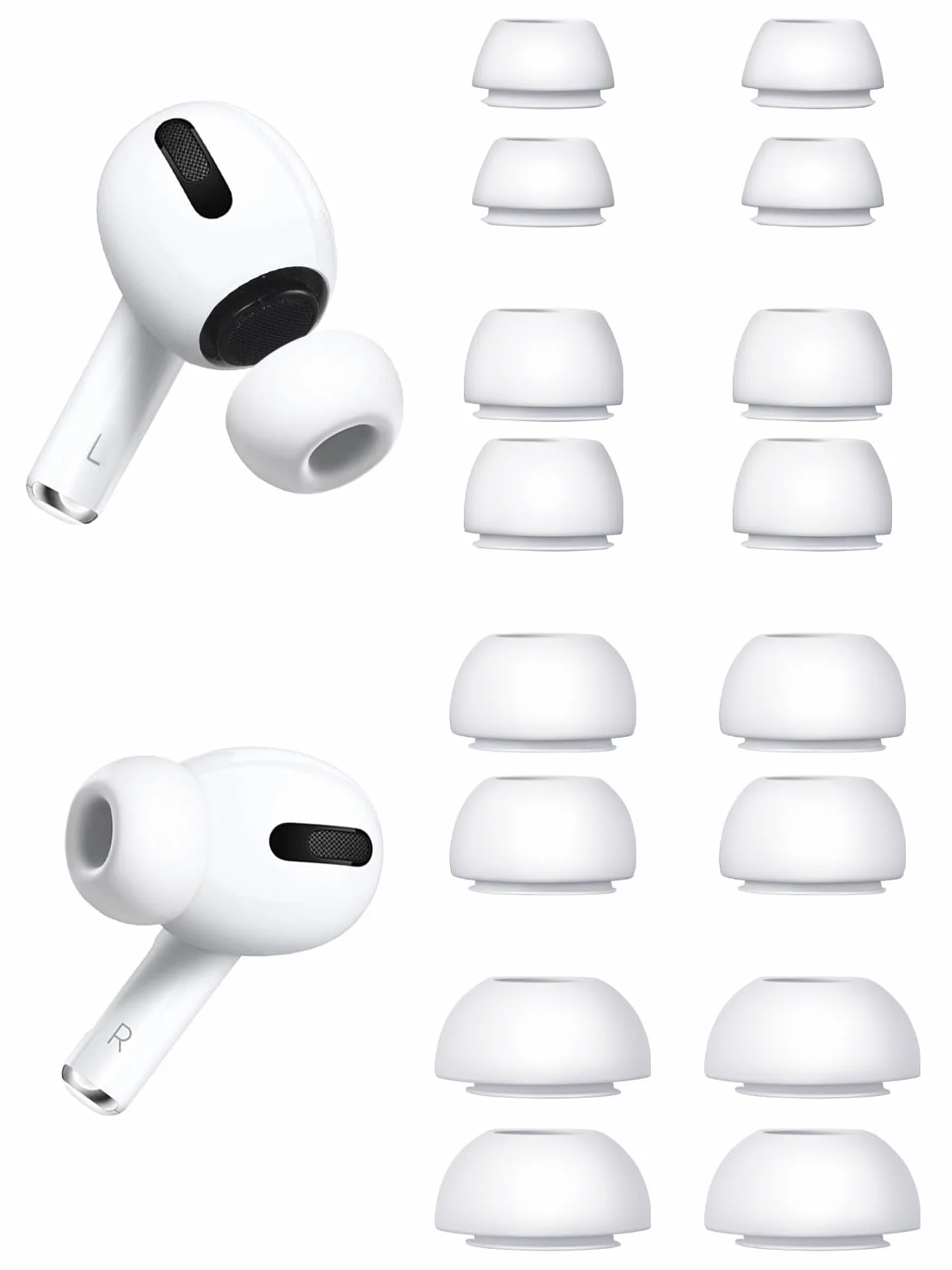 aceyoon 8-częściowe wymienne końcówki douszne do Airpods Pro, silikonowe końcówki douszne do AirPods Pro 2 z otworem redukującym hałas, antypoślizgowe końcówki douszne do AirPods Pro/AirPods Pro 2