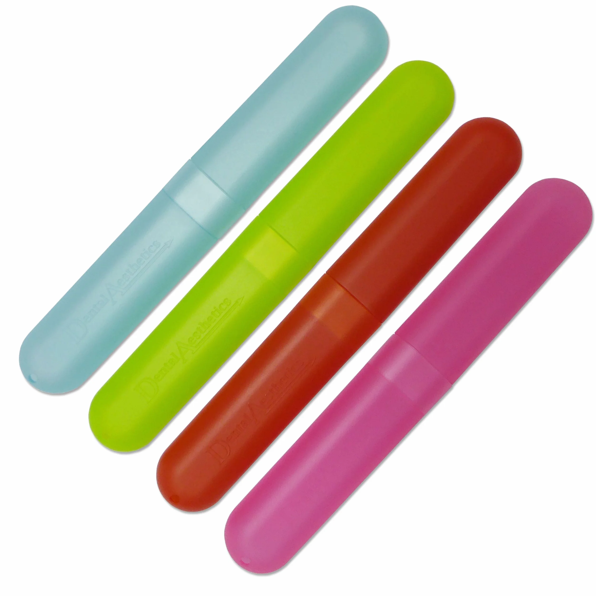 4 plastikowe etui na szczoteczkę podróżną, dzięki czemu szczoteczki do zębów są zawsze czyste na wakacjach, Solid (Opal) Colors, 4 sztuki (zestaw 1), Classic, Solidne (nieprzezroczyste) kolory, 4