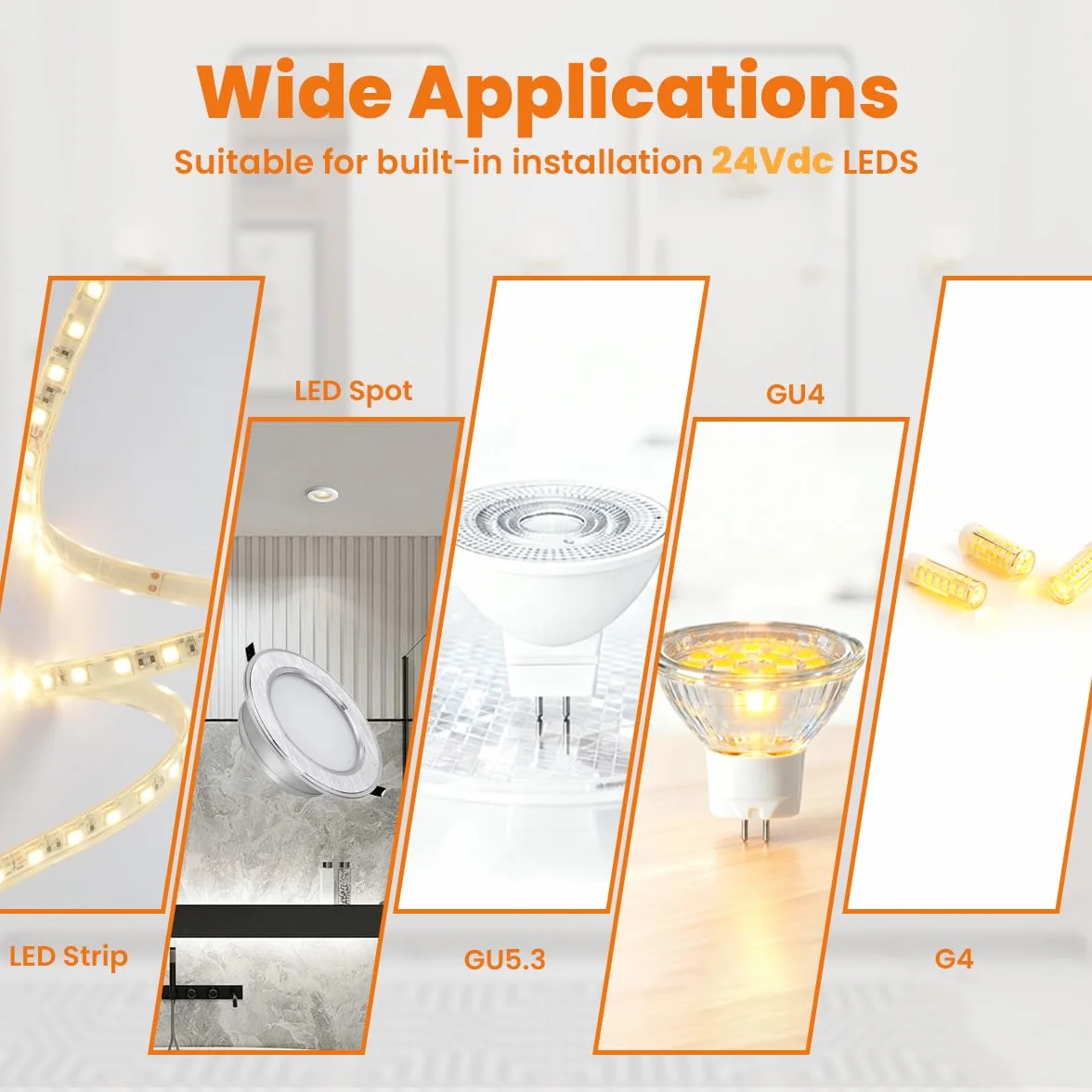 Transformator LED 24 V, 20 W, wodoszczelny, IP44, płaski, bez migotania, do lamp LED, zasilacz, zasilacz sieciowy