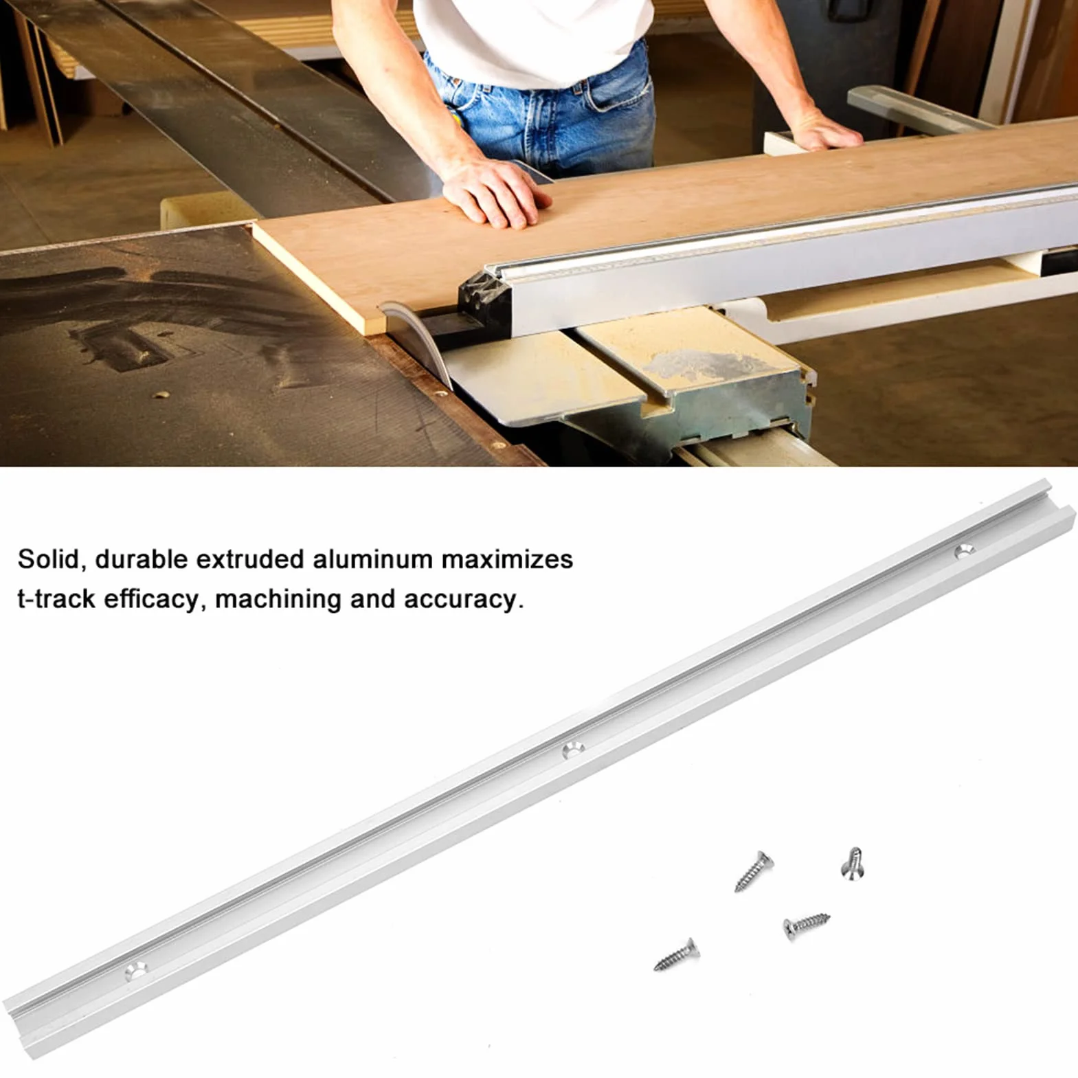 Płyta ślizgowa ze Stopu Aluminium T Tor 800 Mm T Tor Szczelinowy T Płyta ślizgowa Szczelinowa, ze śrubami ze Stali Nierdzewnej Piły Taśmowe do Routerów Prasy Wiertnicze Sklep(0.5m T slot)