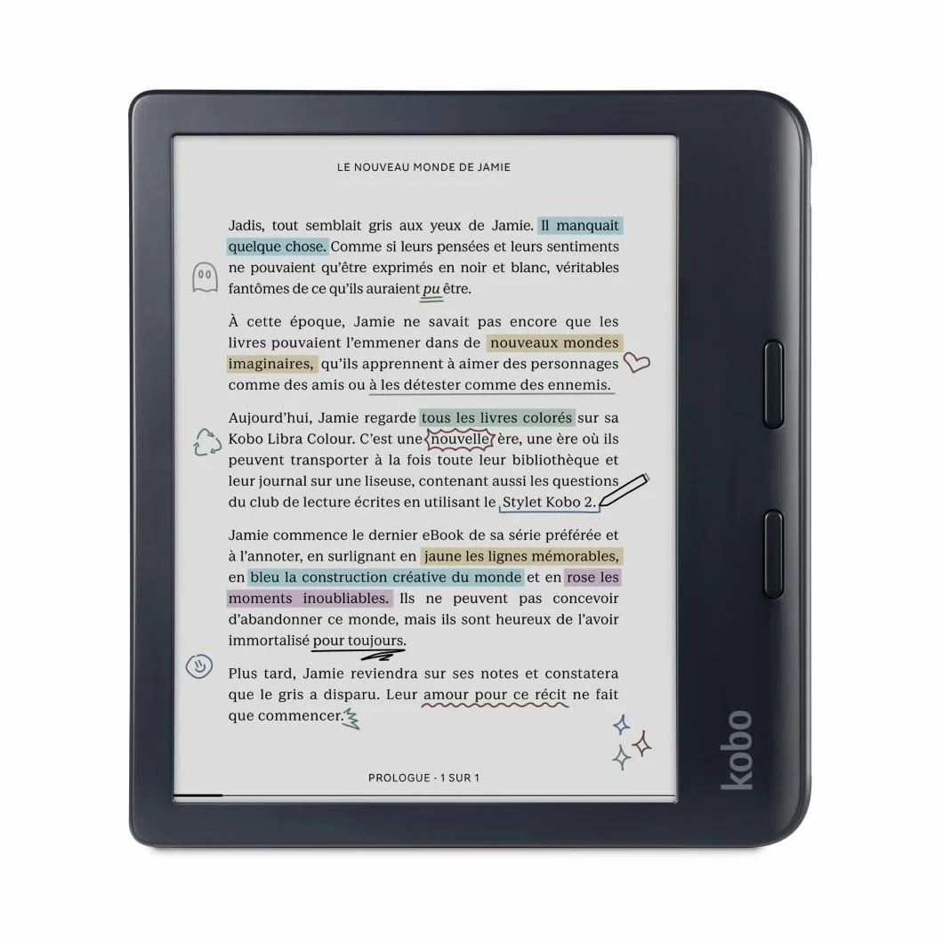 Kobo Libra Colour eReader 7-calowy E Ink Kaleido 3 32 GB Wodoodporny Czarny