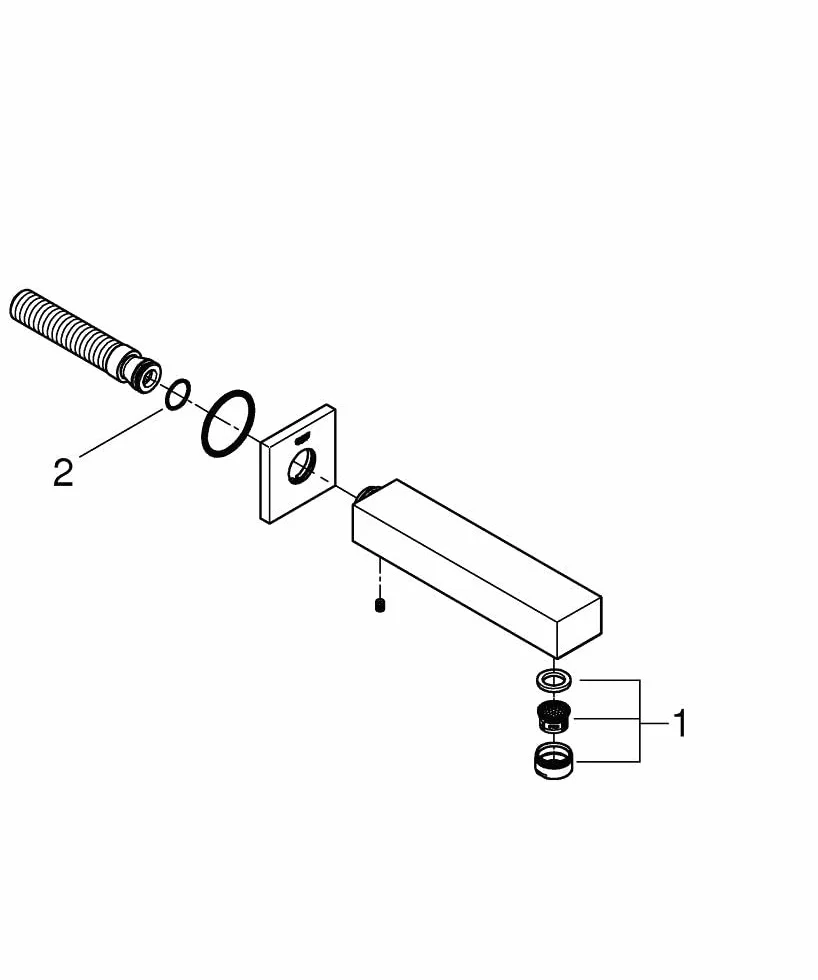 Grohe Eurocube wylewka wannowa, monta? ?cienny, wyst?p 170mm - 13303000