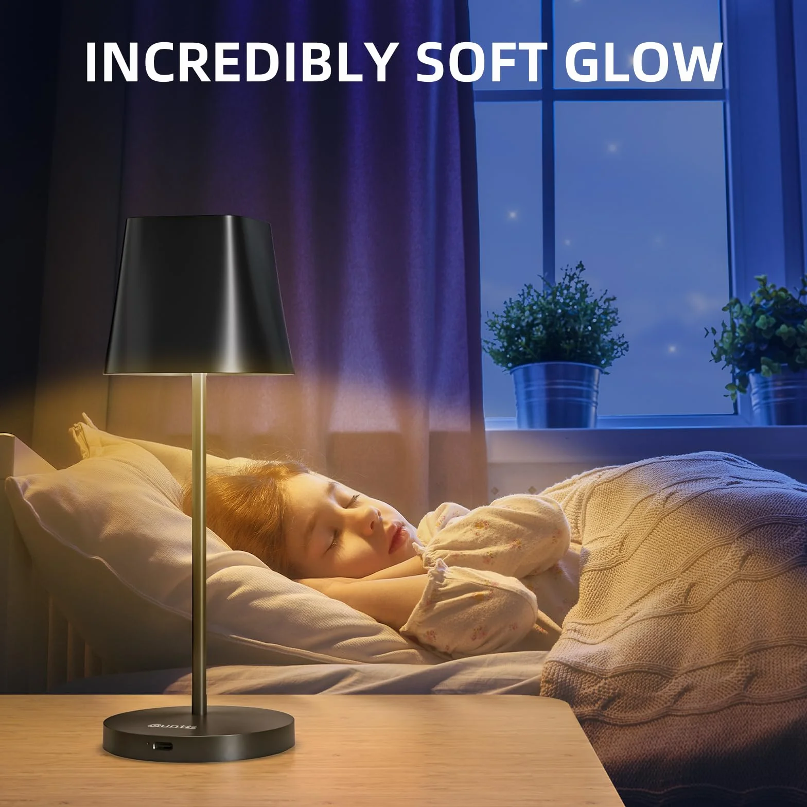 Quntis Bezprzewodowa Lampa Stołowa Led, Ściemniana Dotykowo, Lampa Stołowa O Podwójnej Temperaturze Barwowej 3000K-4000K, Wodoodporna Zewnętrzna Lampa Stołowa IP44 Do Stołu Jadalnego, Balkon -1 Sztuki