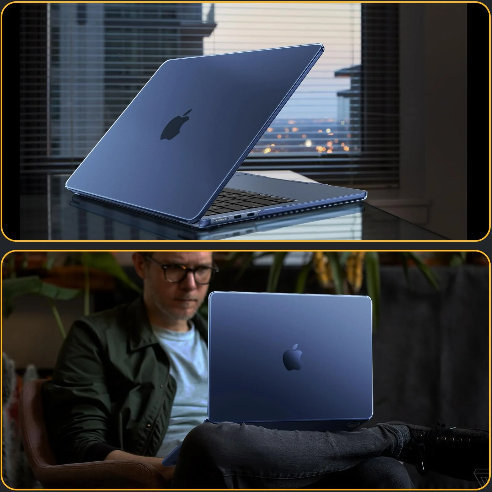 Fintie Pokrowiec kompatybilny z MacBook Air 13,6 cala M4 M3 M2 A3240 A3113 A2681 (2025-2022), [100% Odpowiada oficjalnemu kolorowi] Premium ultracienka matowa twarda okładka ochronna, Mitternacht