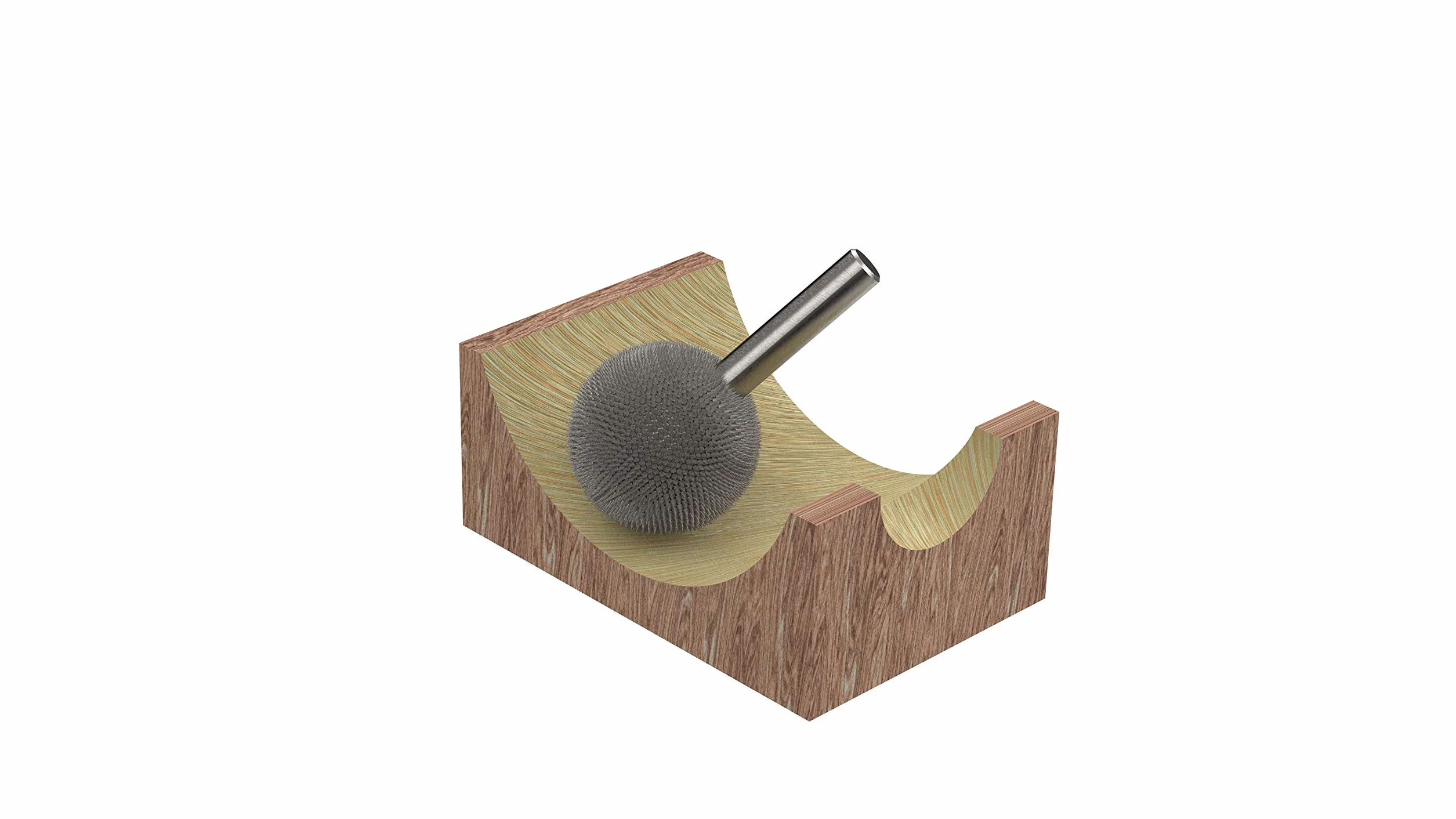 Kutzall Original Sphere Rotary Burr 1⁄8" Shaft, Coarse - Woodworking Attachment for Dremel, Foredom, DeWalt, Milwaukee Tools. Abrasive Tungsten Carbide Coating, 3⁄8" (9.5mm) Head Diameter, S-38-E