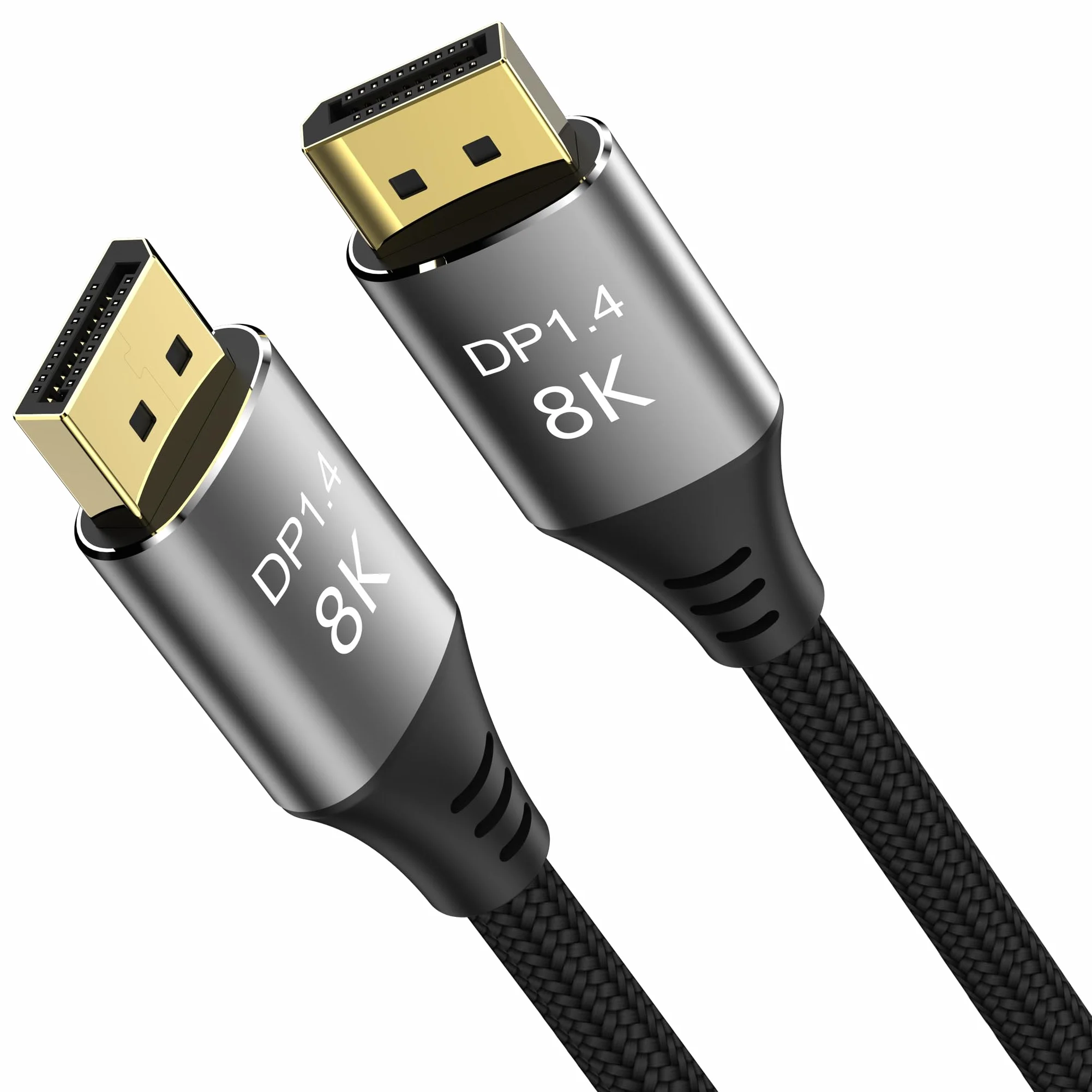 PremiumCord Kabel 8K DisplayPort 1.4 M/M 3 m, Męski do Męskiego, 32,4 Gbit/s, Wideo UHD 8K@60Hz, 5K@60Hz, 4K@144Hz, HDCP 2.2, Pozłacane Złącza, Pleciony Kabel Tekstylny