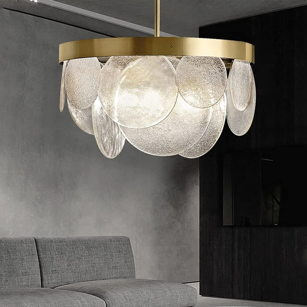 Lampa wisząca ze szkła bąbelkowego