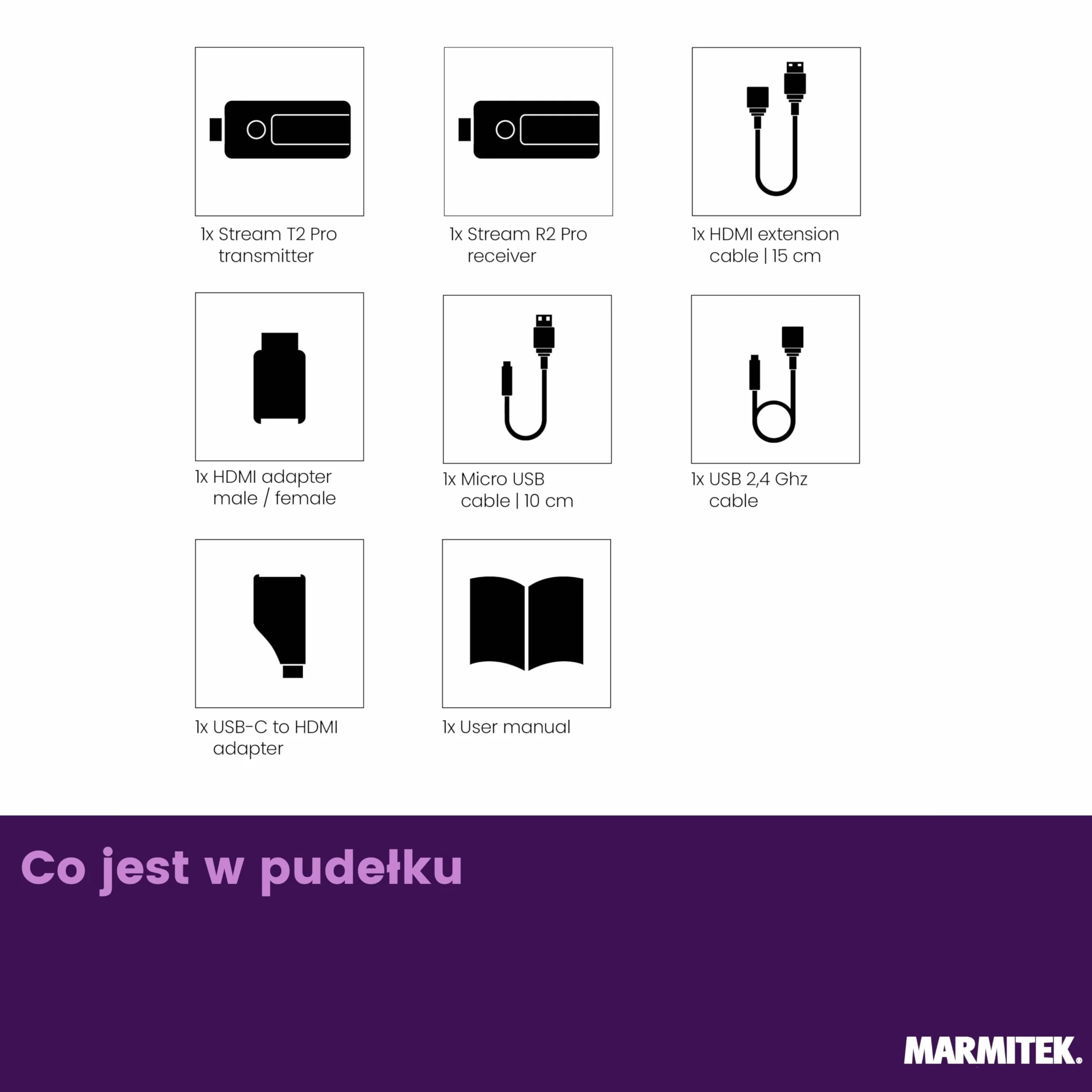 Marmitek Stream S2 Pro Wireless HDMI Extender 1080p/60Hz AirPlay Miracast Plug & Play