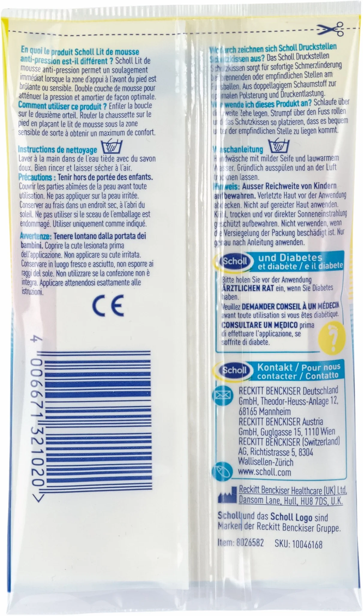 Scholl 784764 Poduszki Ochronne do Stóp, Biały, 1 Szt.