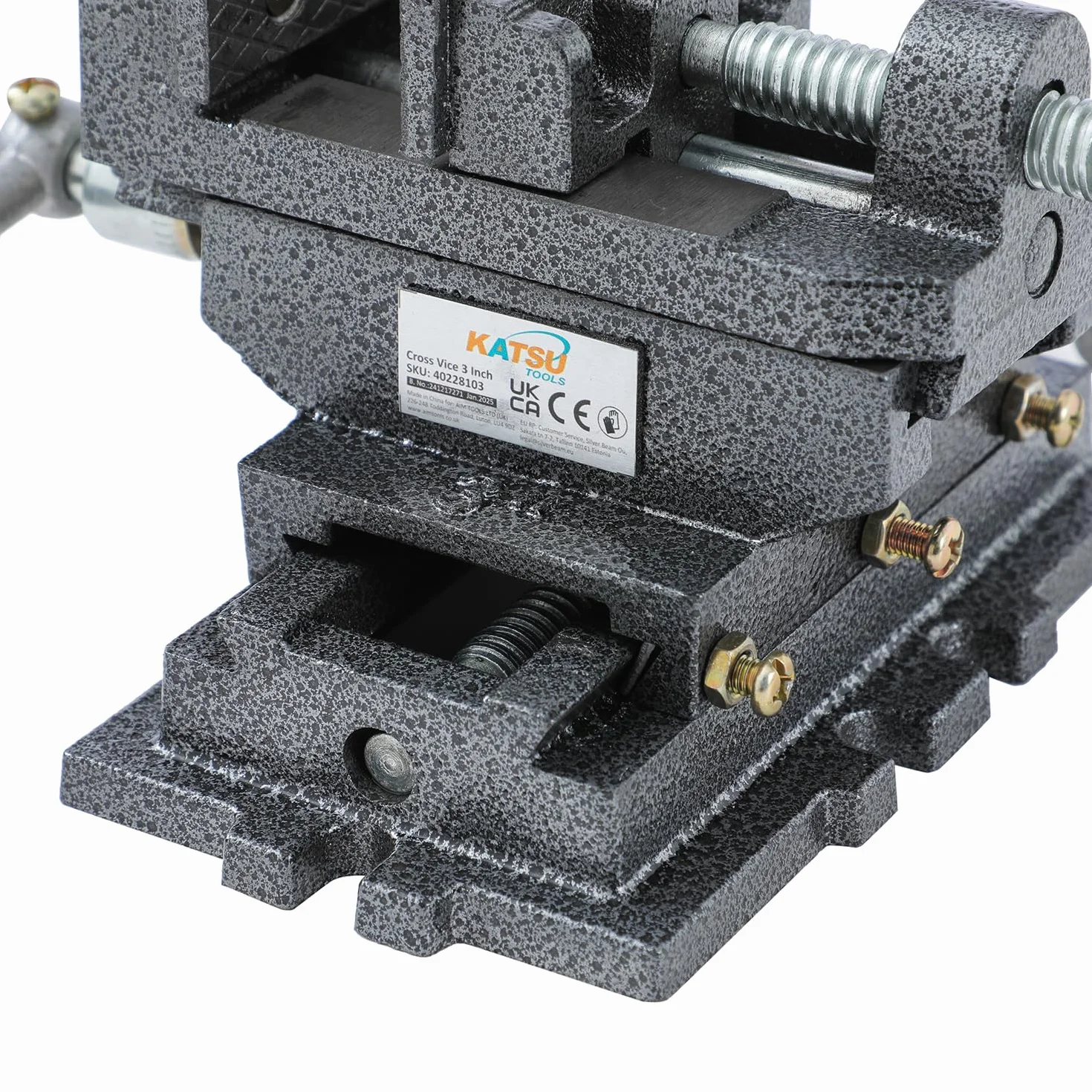 KATSU Tools KATSU Zestaw wyciskaczy krzyżowych 100 mm wytrzymały słupek ławka wiertarka 4 sposoby mechanicznej zjeżdżalni krzyżowej